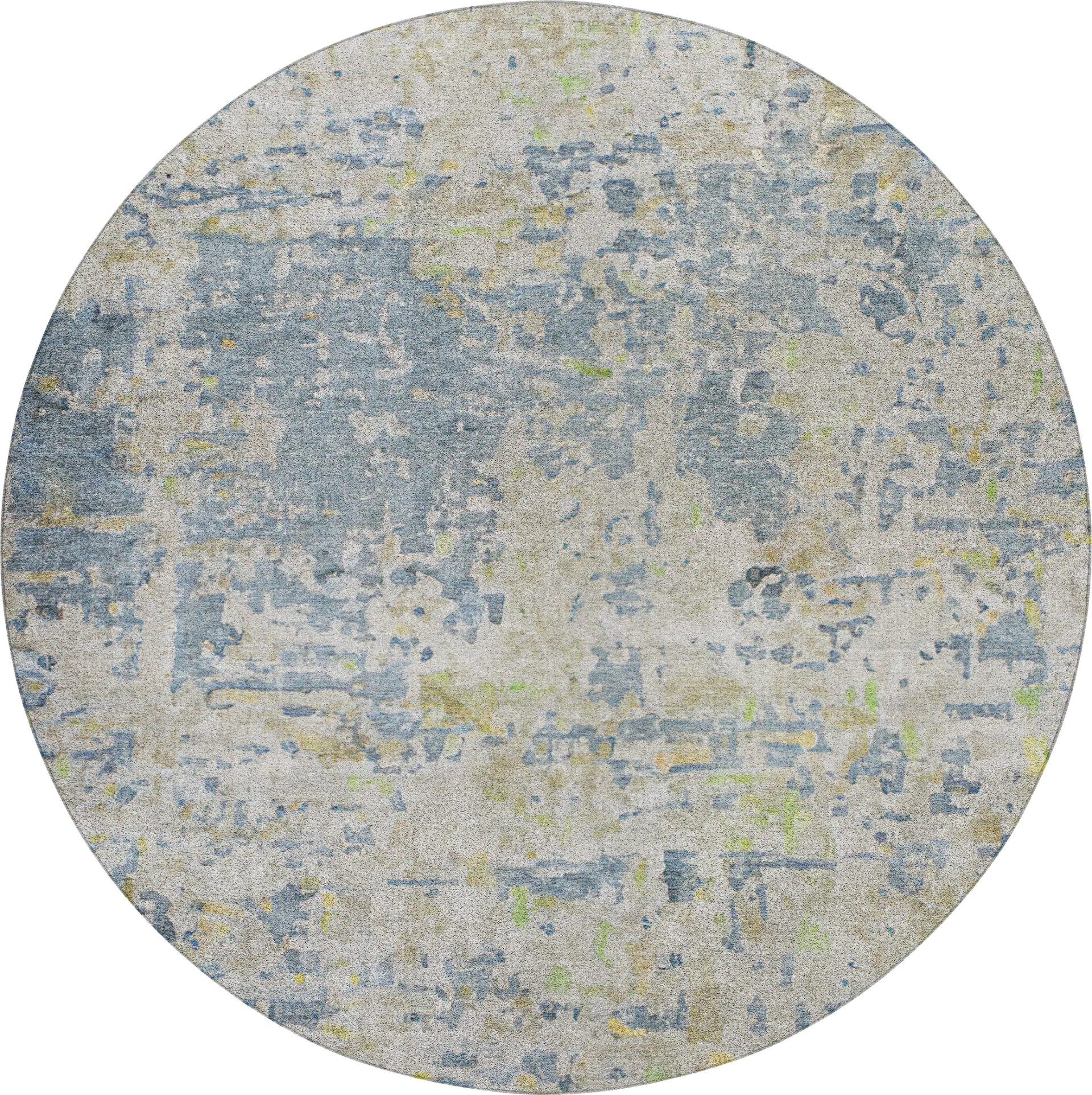 Liayah Blue 8' Round Machine Washable Rug - Image 1