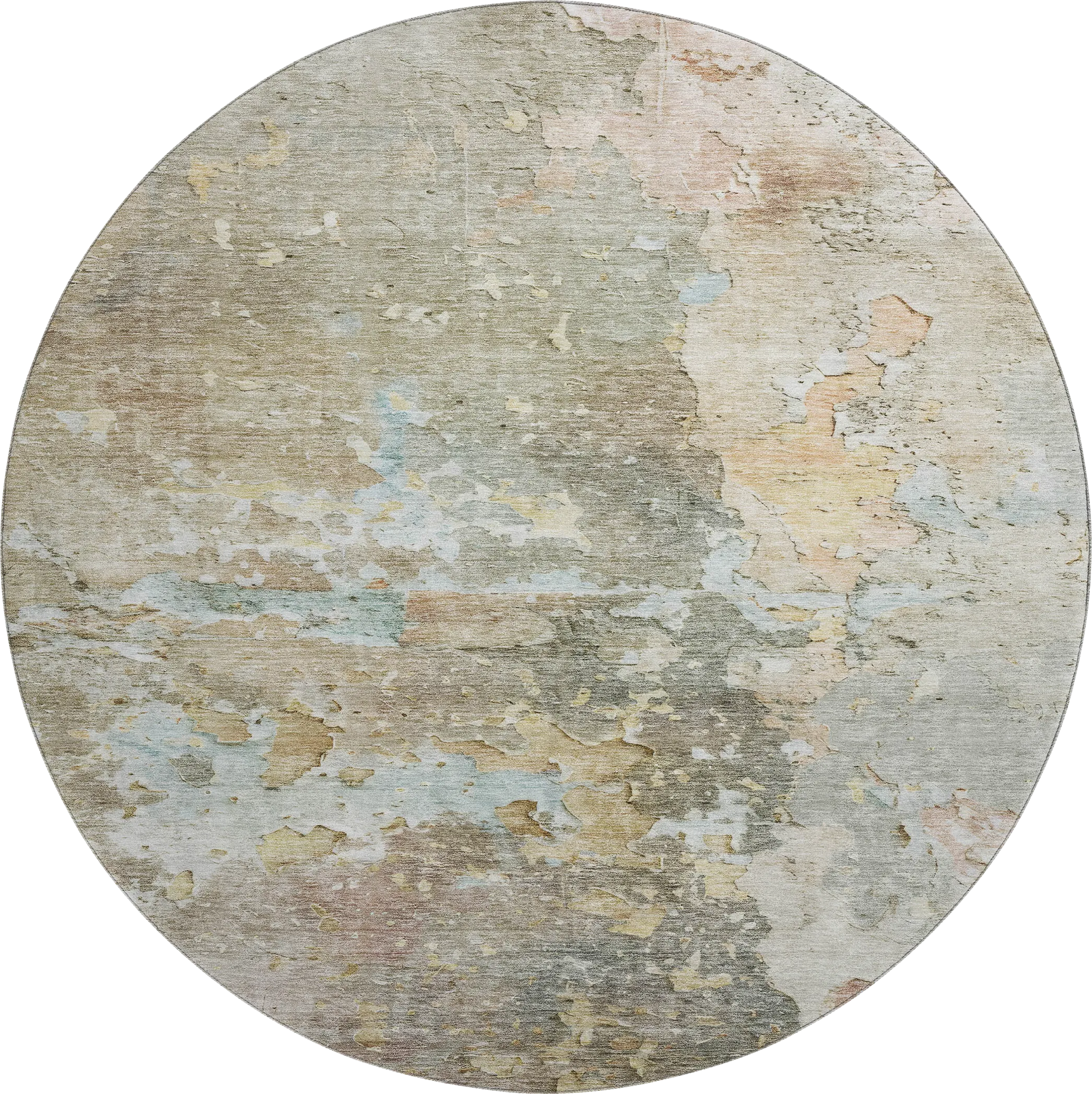 Amme Brown 8' Round Machine Washable Rug - Thumbnail - Image 1