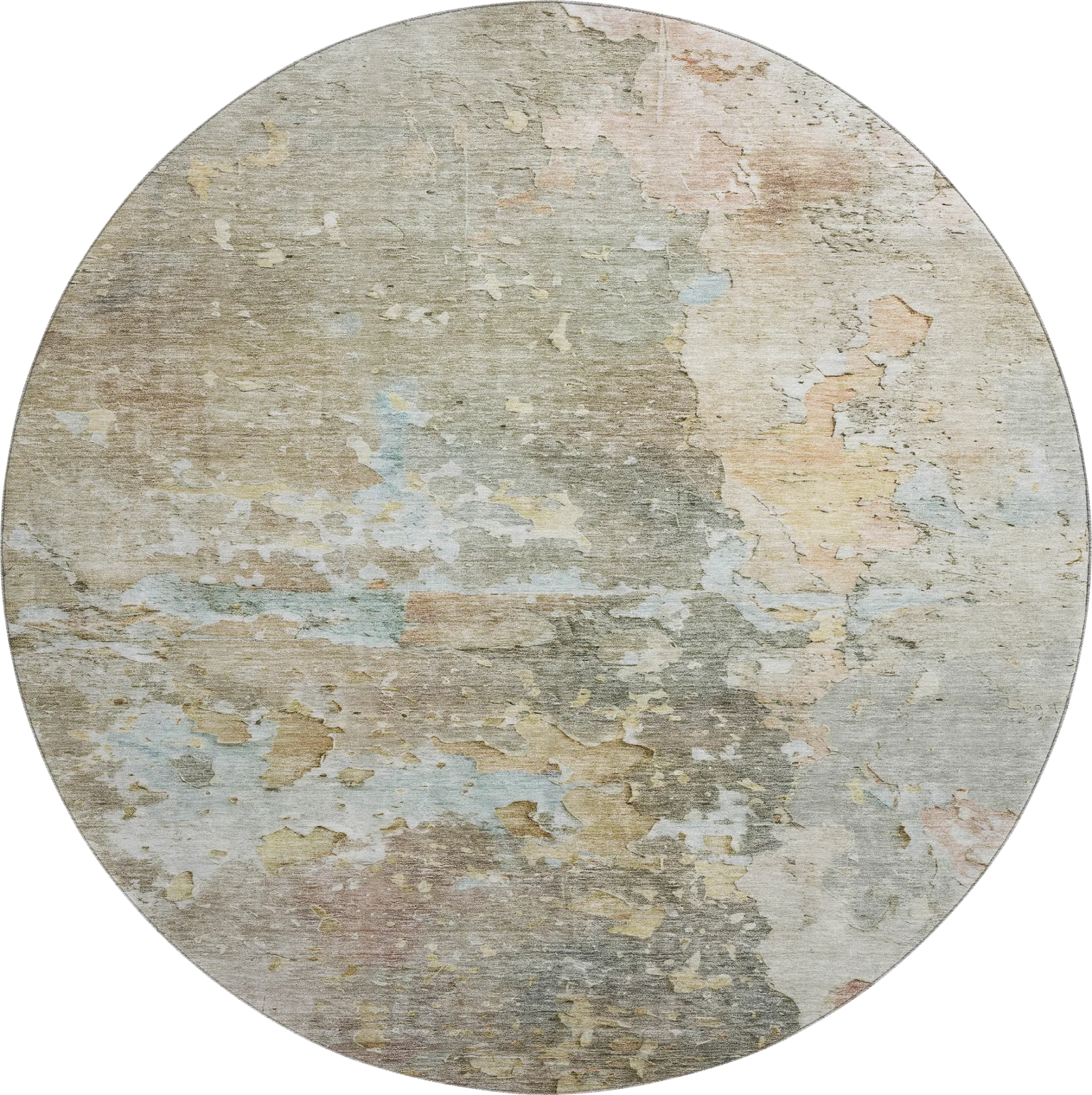 Amme Brown 8' Round Machine Washable Rug - Image 1