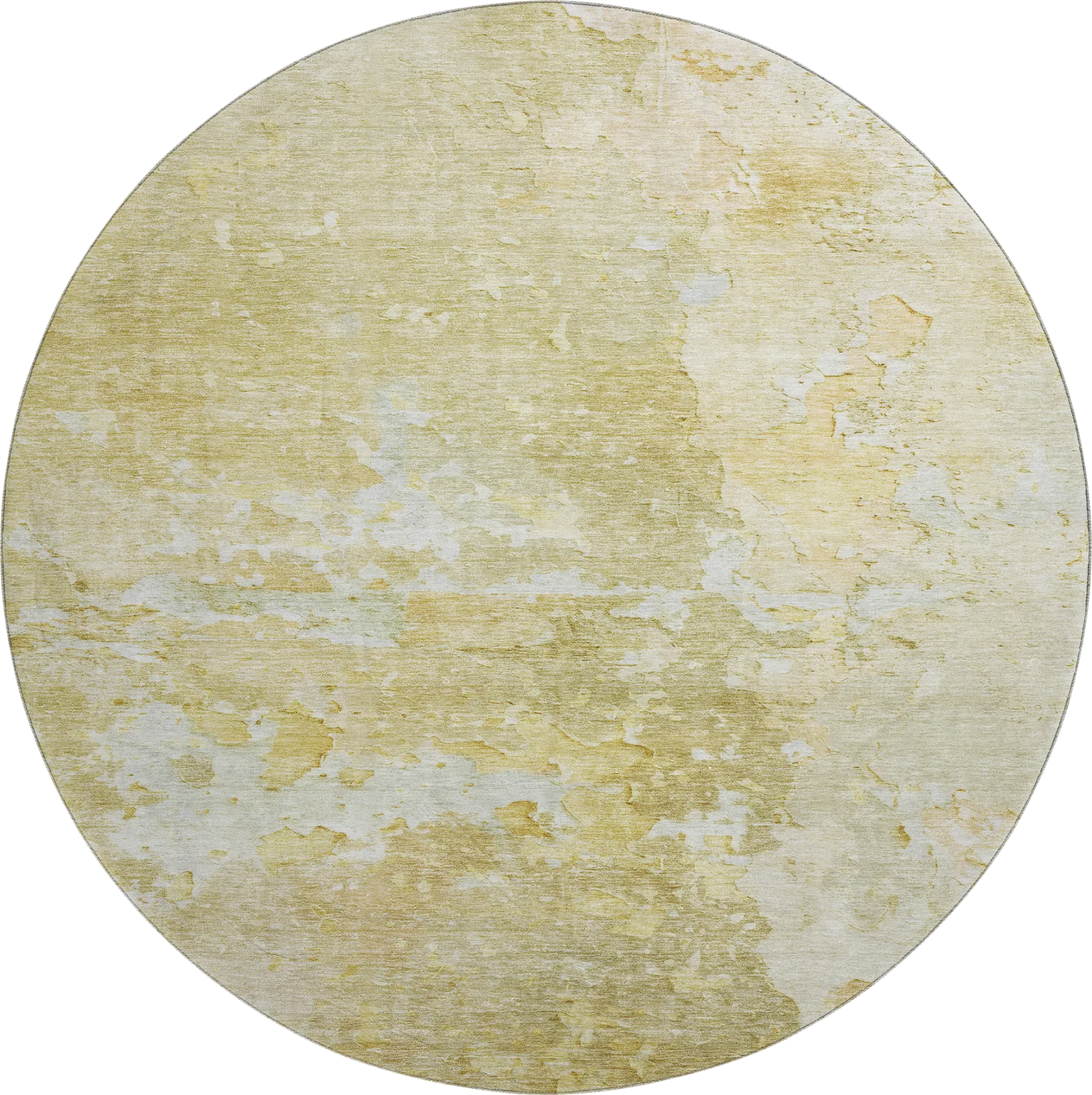 Amme Gold 8' Round Machine Washable Rug - Image 1