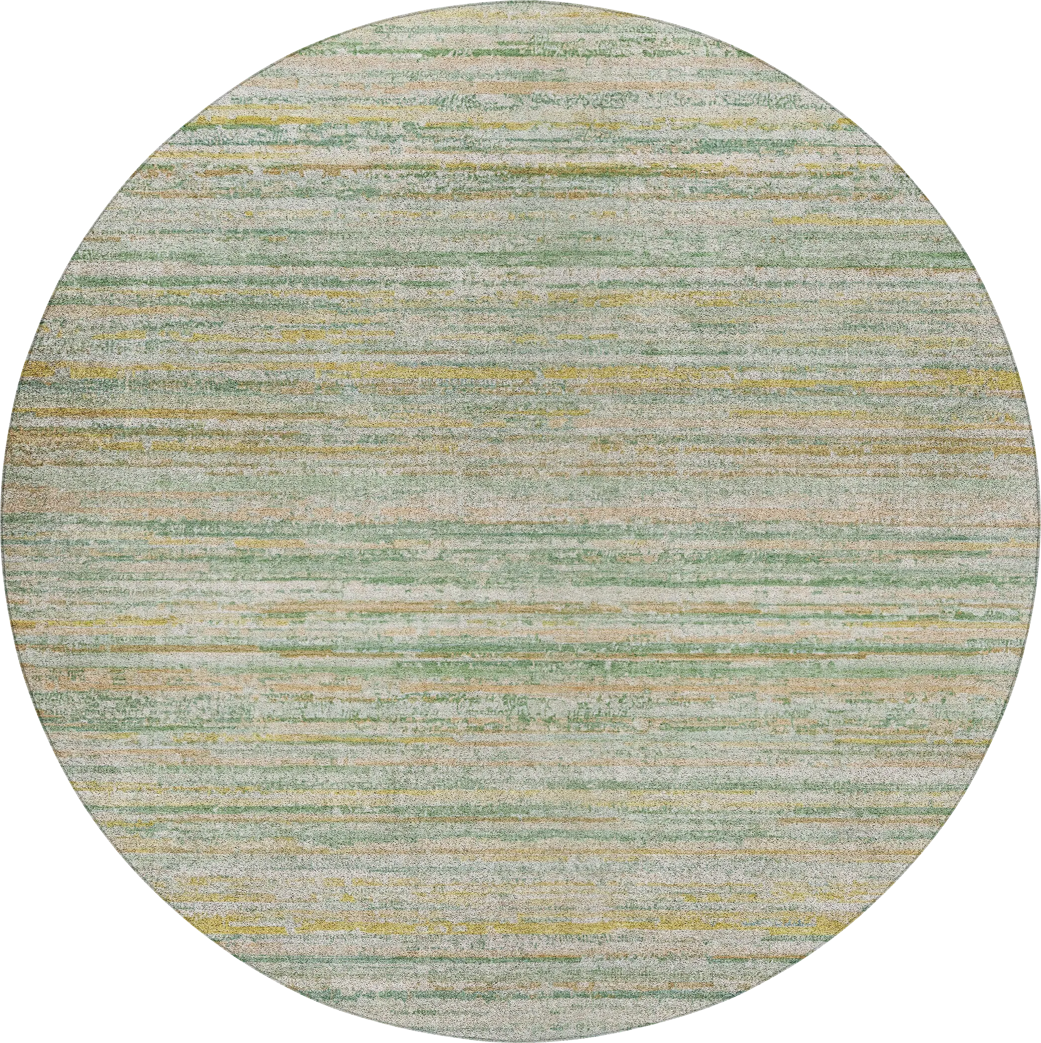 Yechi Green 8' Round Machine Washable Rug - Thumbnail - Image 1