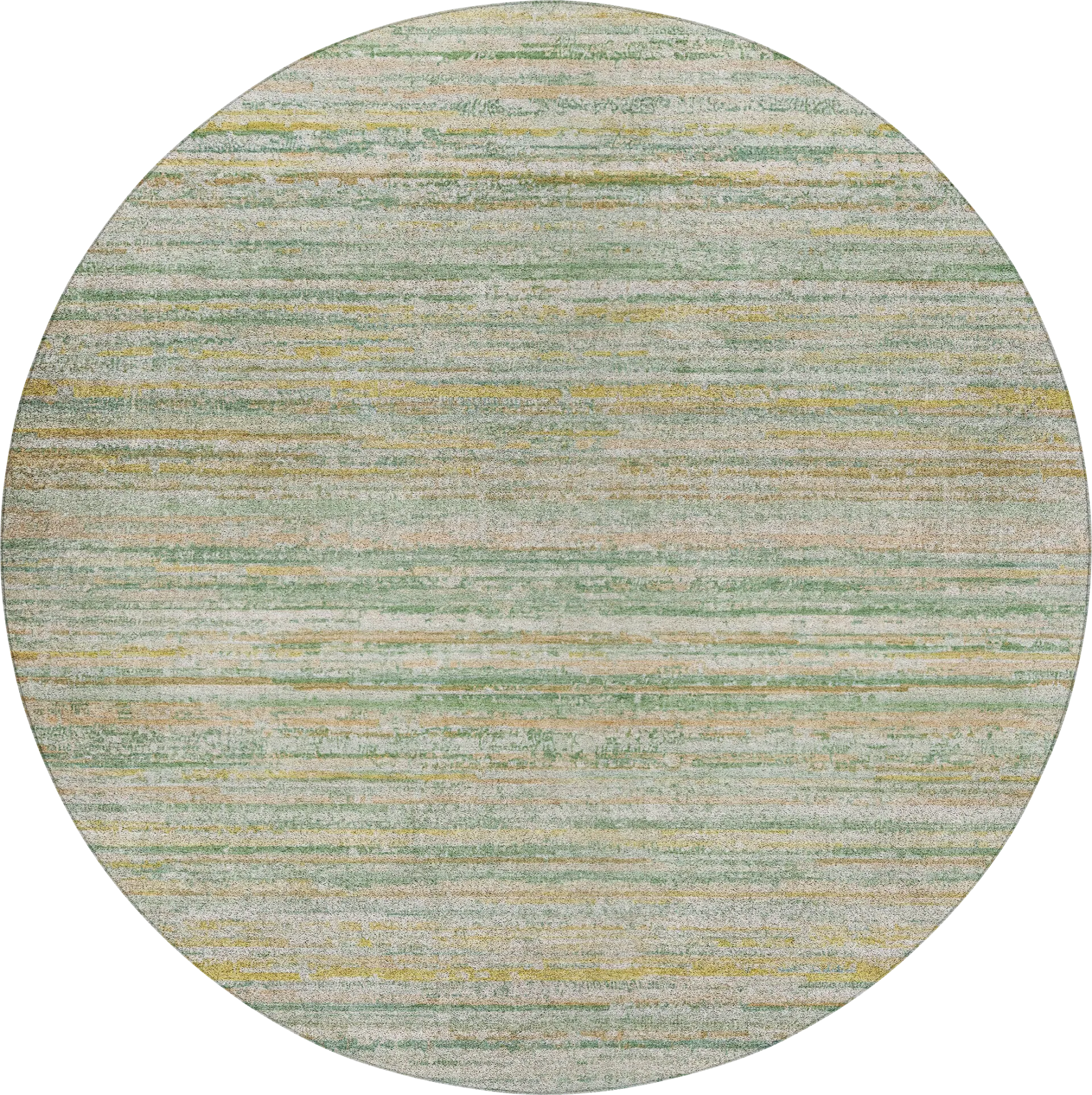 Yechi Green 8' Round Machine Washable Rug - Image 1