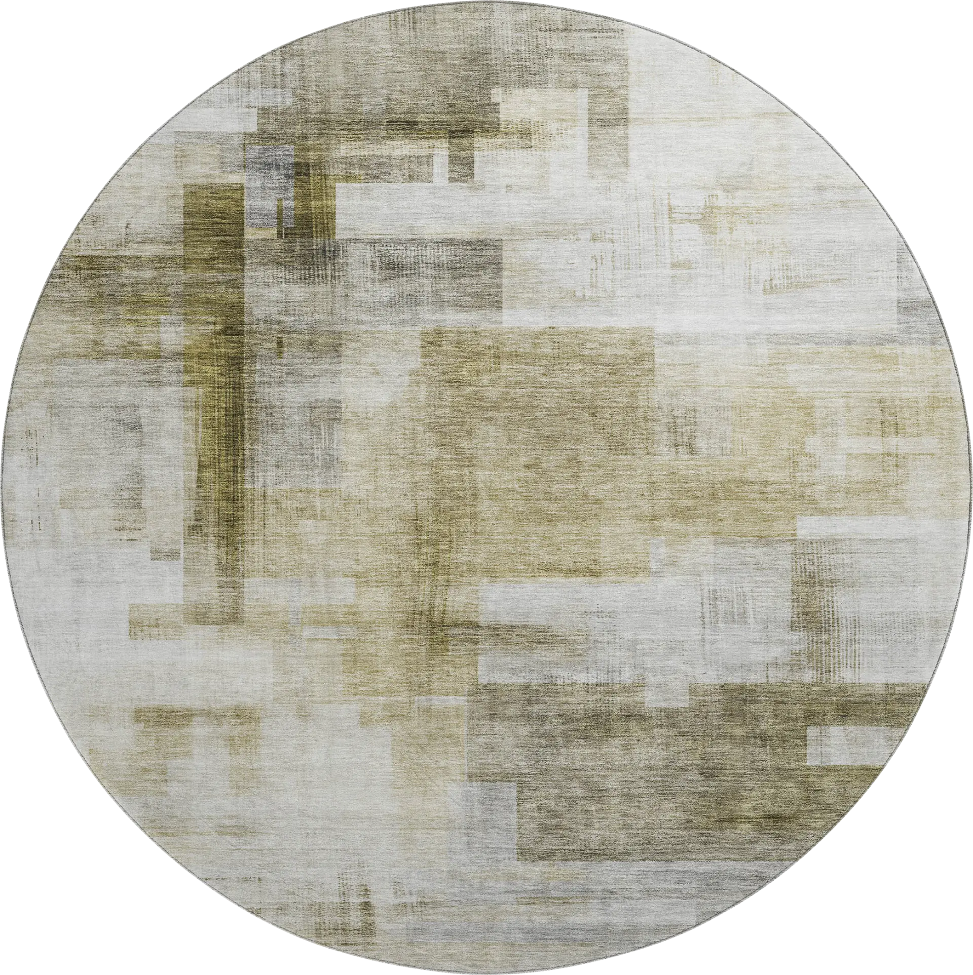 Hanne Brown 8' Round Machine Washable Rug