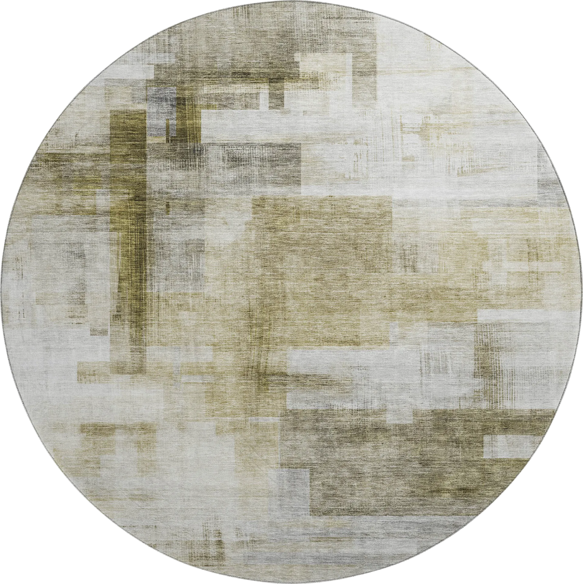 Hanne Brown 8' Round Machine Washable Rug - Image 1