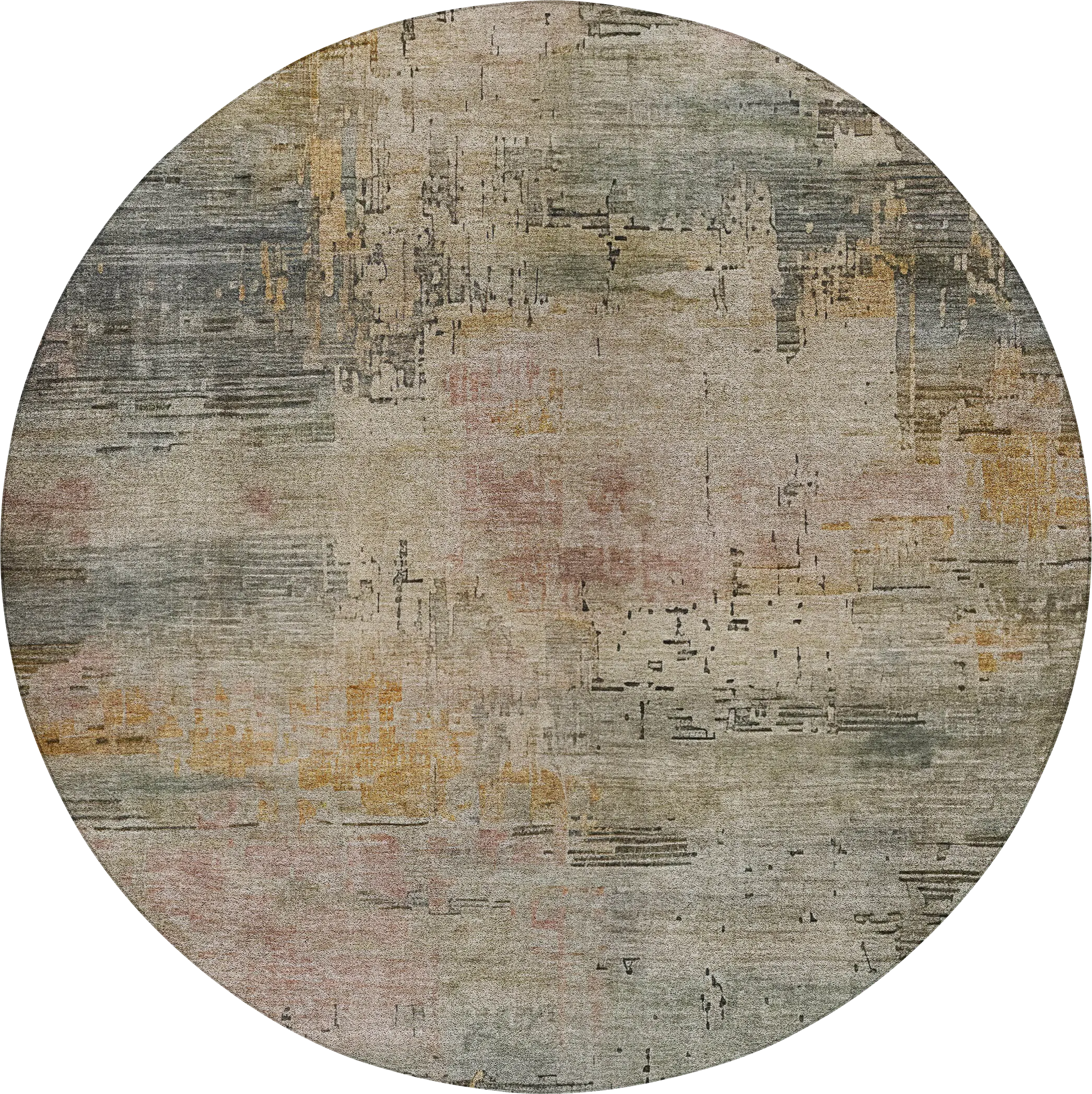 Syrle Multi 8' Round Machine Washable Rug - Thumbnail - Image 1
