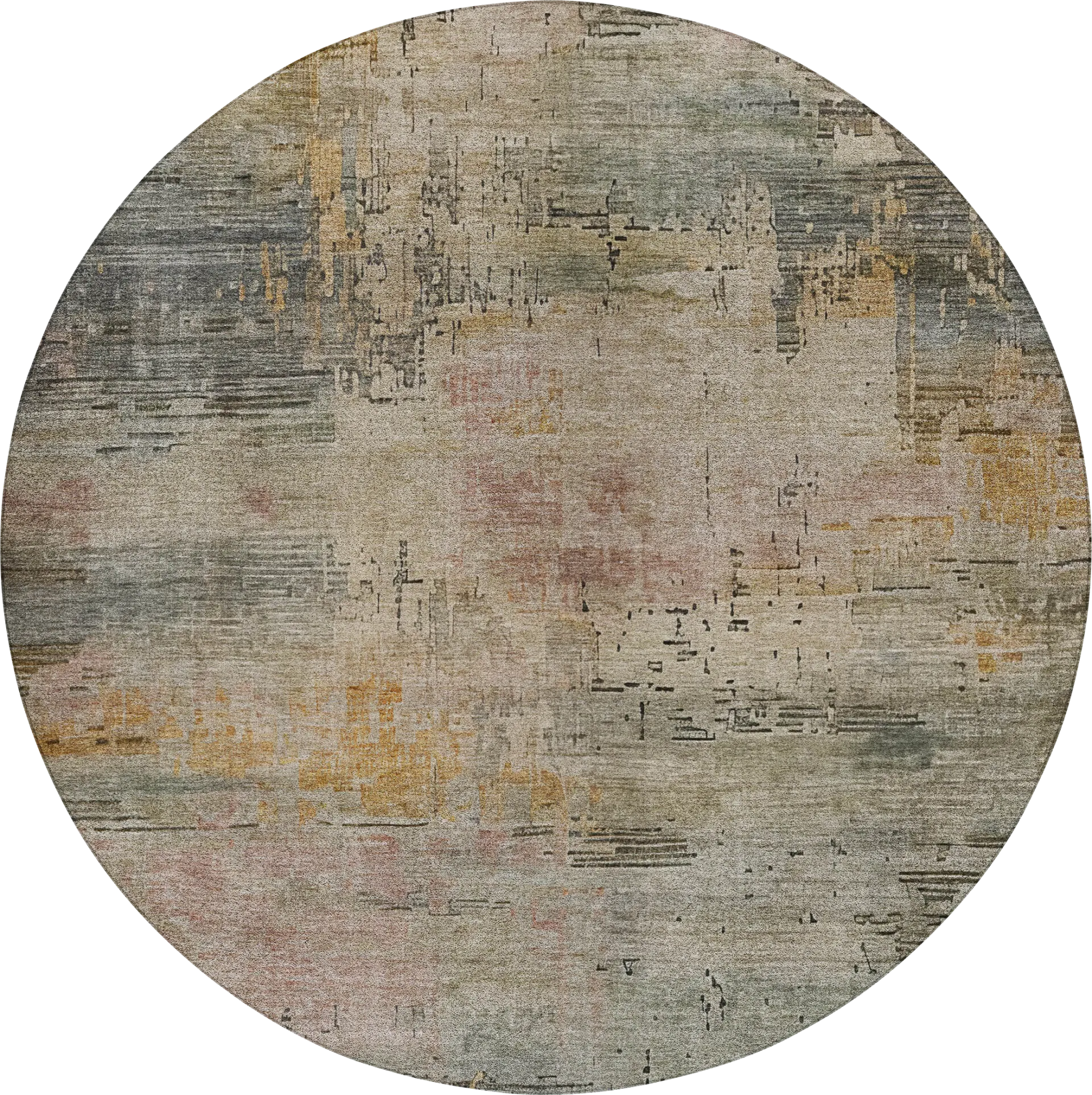 Syrle Multi 8' Round Machine Washable Rug - Image 1