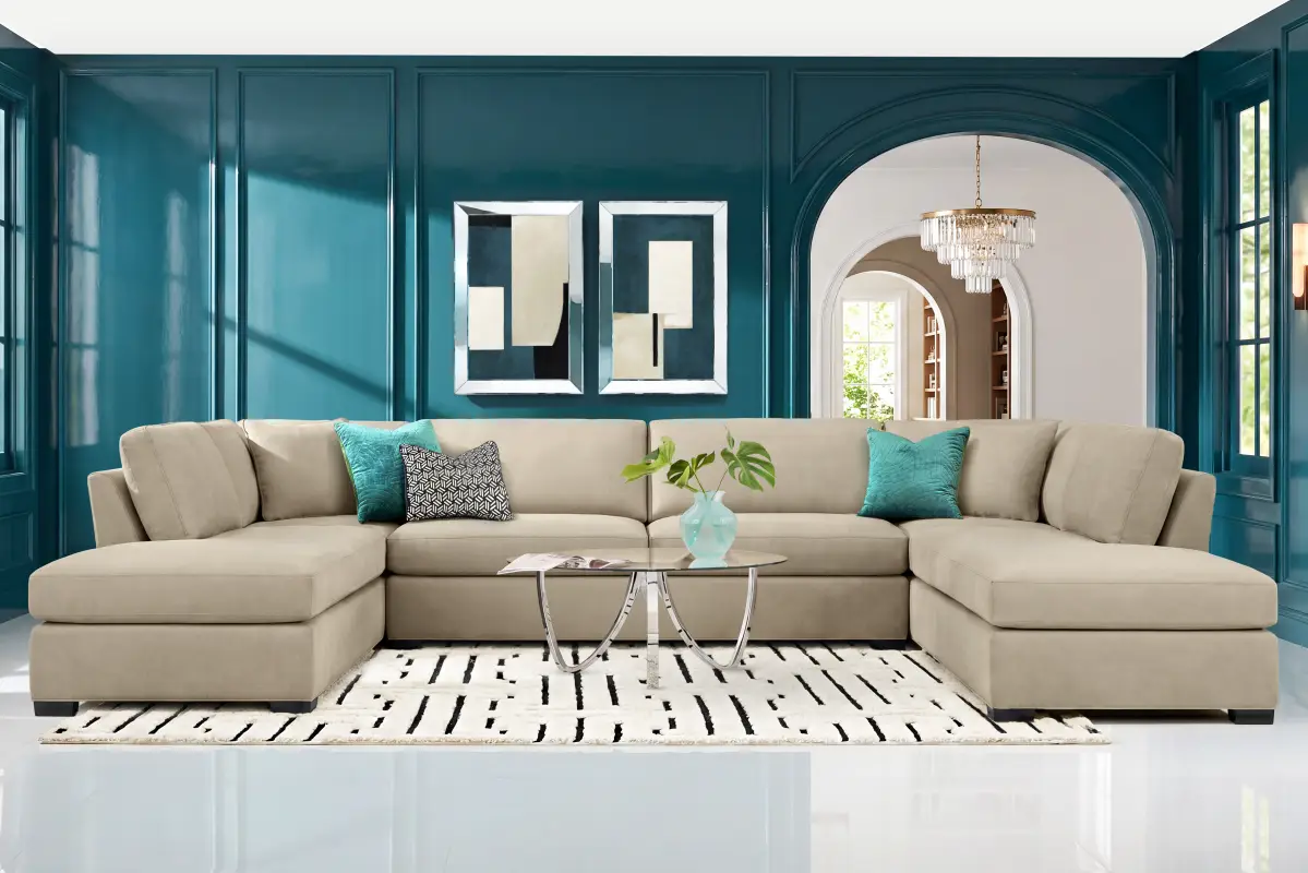 Harmonie Light Taupe 3 Pc Gel Foam Sleeper Sectional