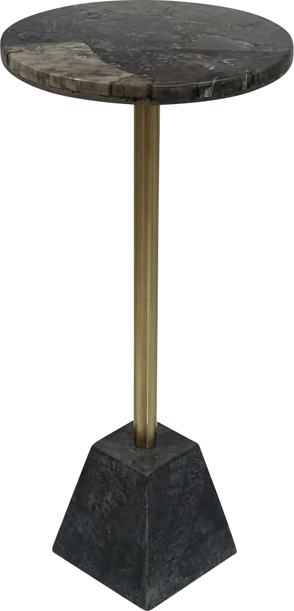 Papave Gold/Black Accent Table