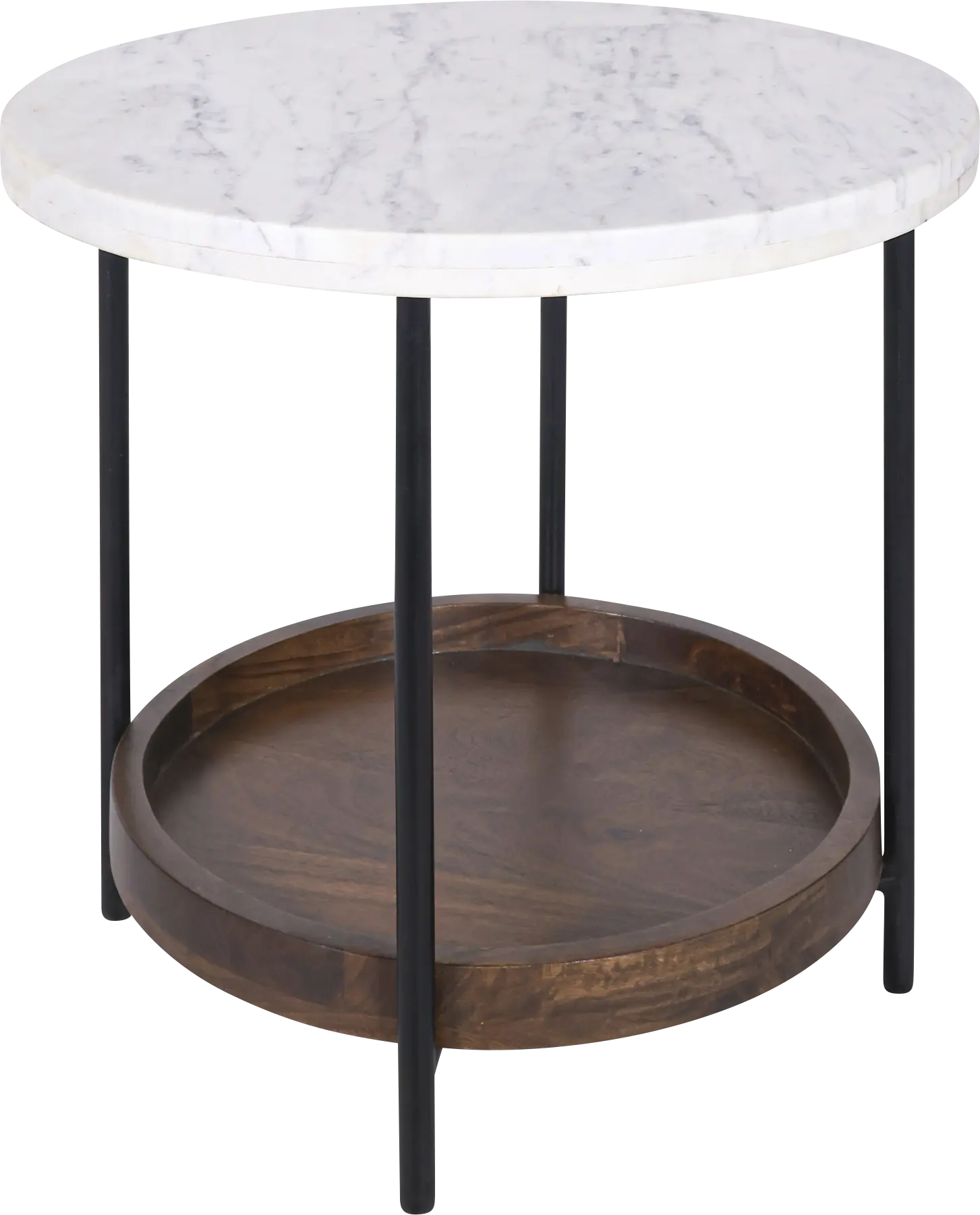 Ingol White/Brown End Table
