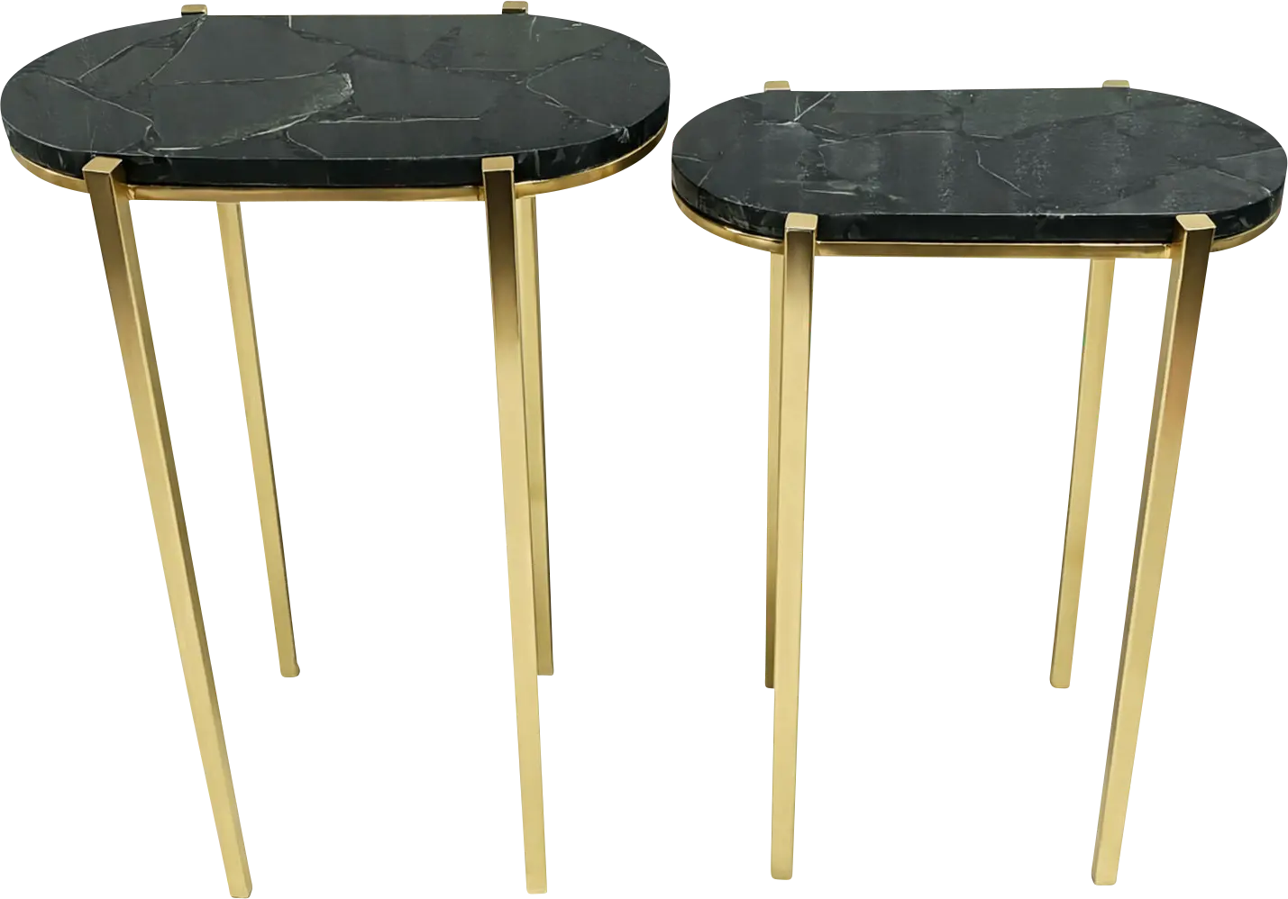 Alliu Black/Gold Nesting Table, Set of 2