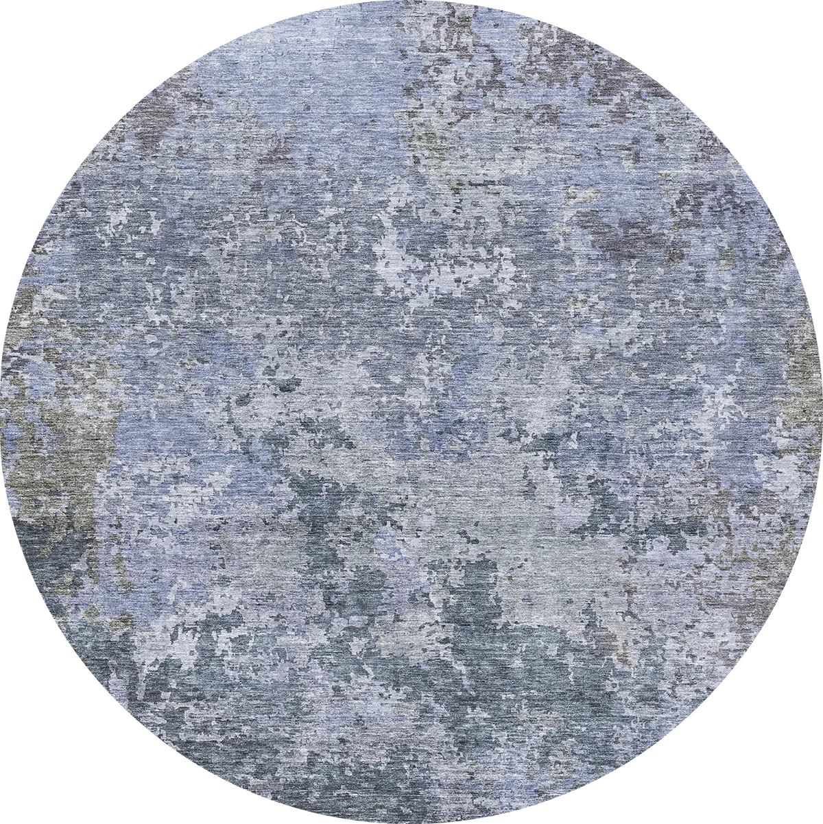 Jaisa Blue 8' Round Machine Washable Rug - Thumbnail - Image 1