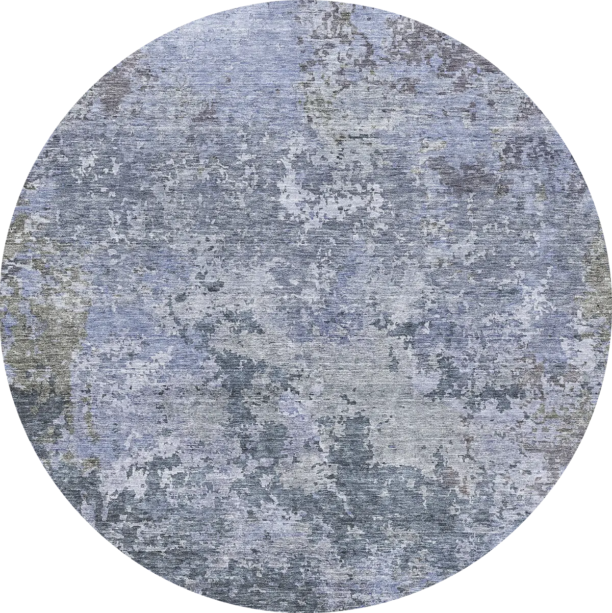 Jaisa Blue 8' Round Machine Washable Rug
