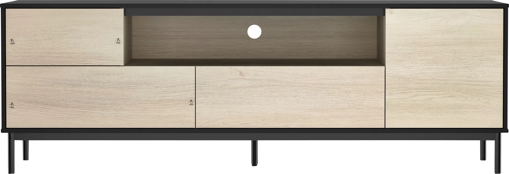 Nilar Black/Natural 71 in. Console - Thumbnail - Image 1