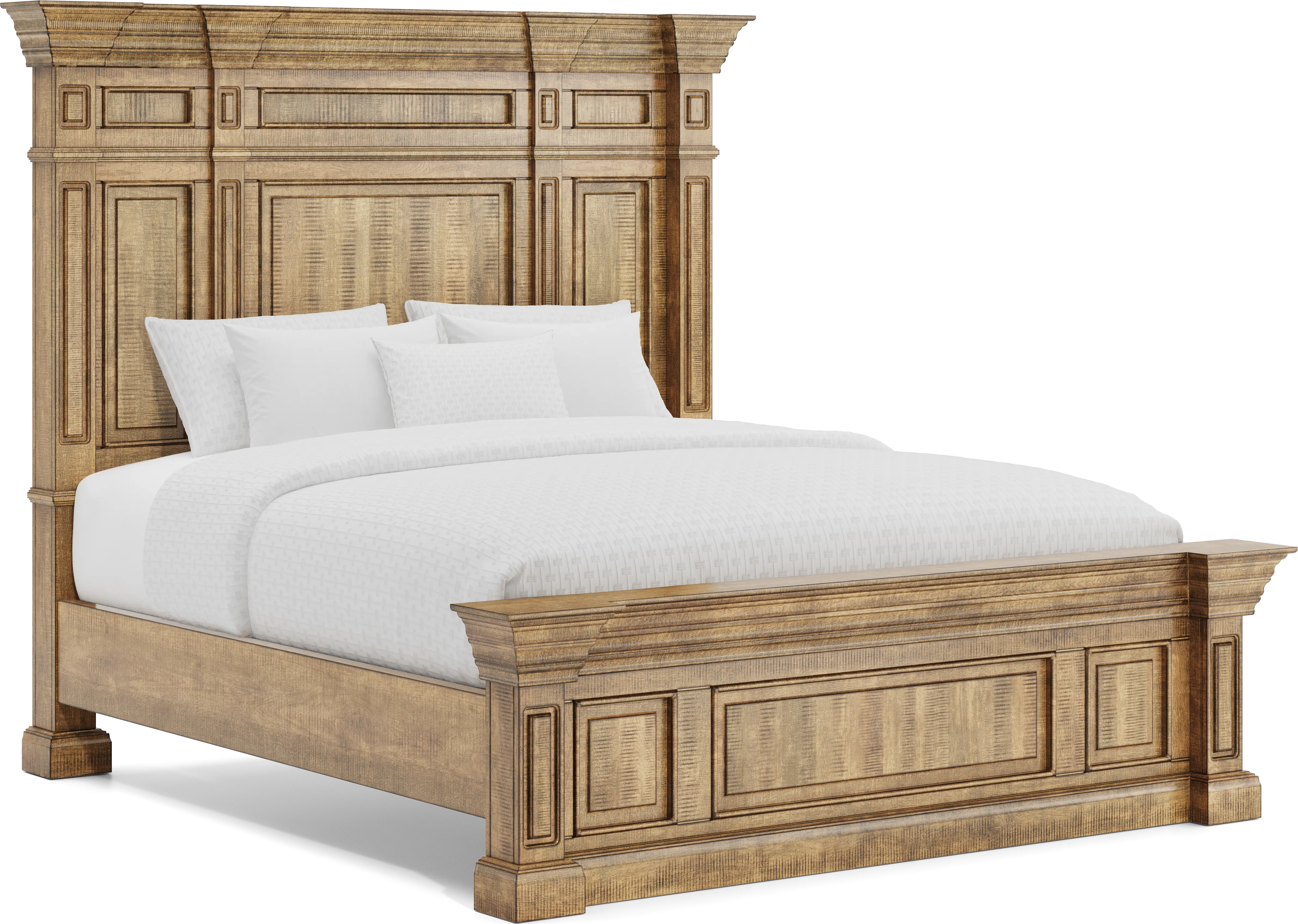 Briar Hill Natural 3 Pc King Panel Bed - Thumbnail - Image 1