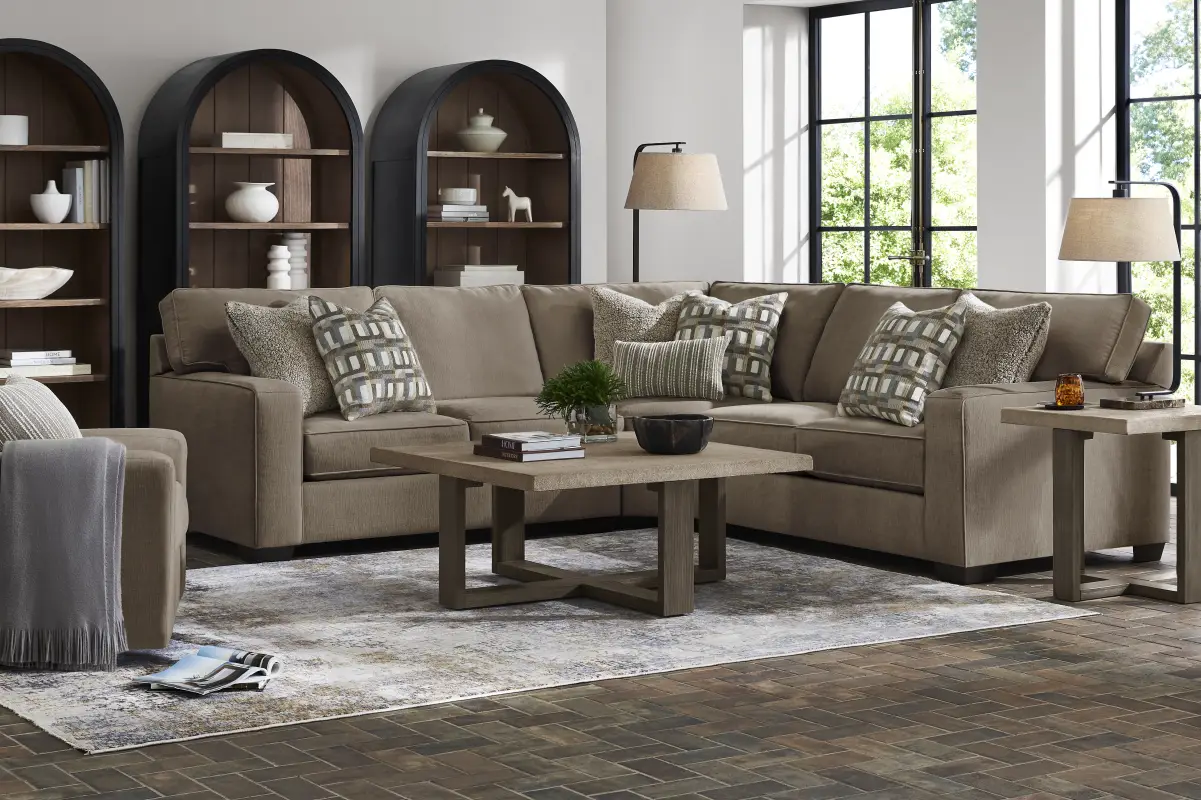 Haskins Brown 3 Pc Sectional
