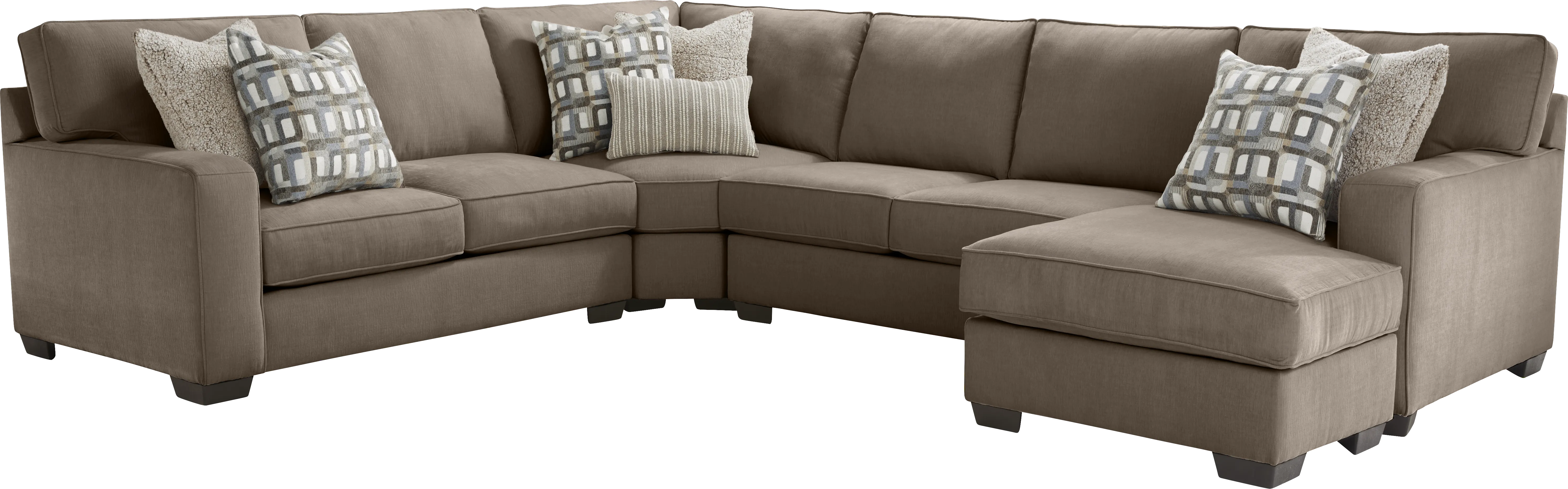 Haskins Brown 3 Pc Sleeper Sectional - Thumbnail - Image 1