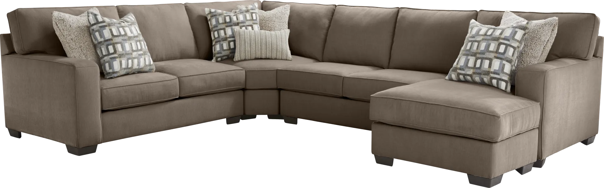 Haskins Brown 3 Pc Sleeper Sectional - Image 1