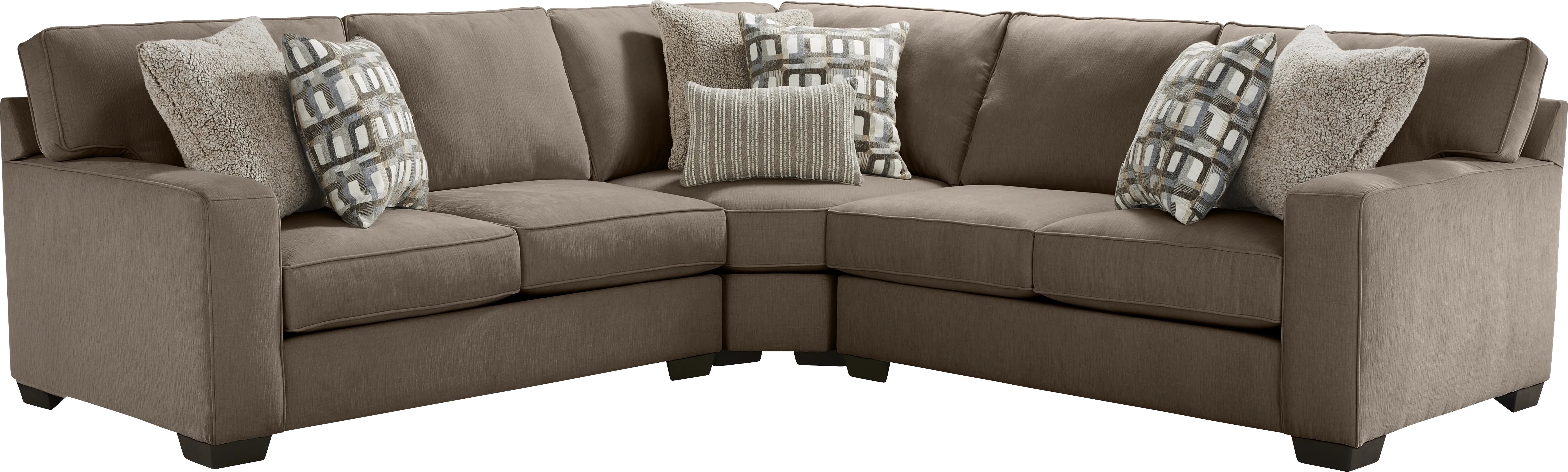 Haskins Brown 3 Pc Sectional - Thumbnail - Image 1