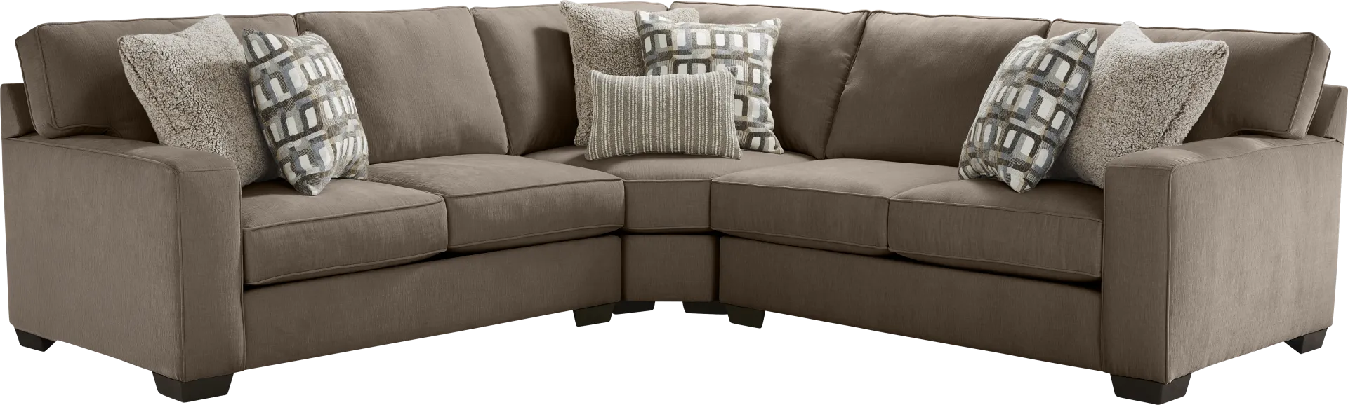 Haskins Brown 3 Pc Sectional - Image 1