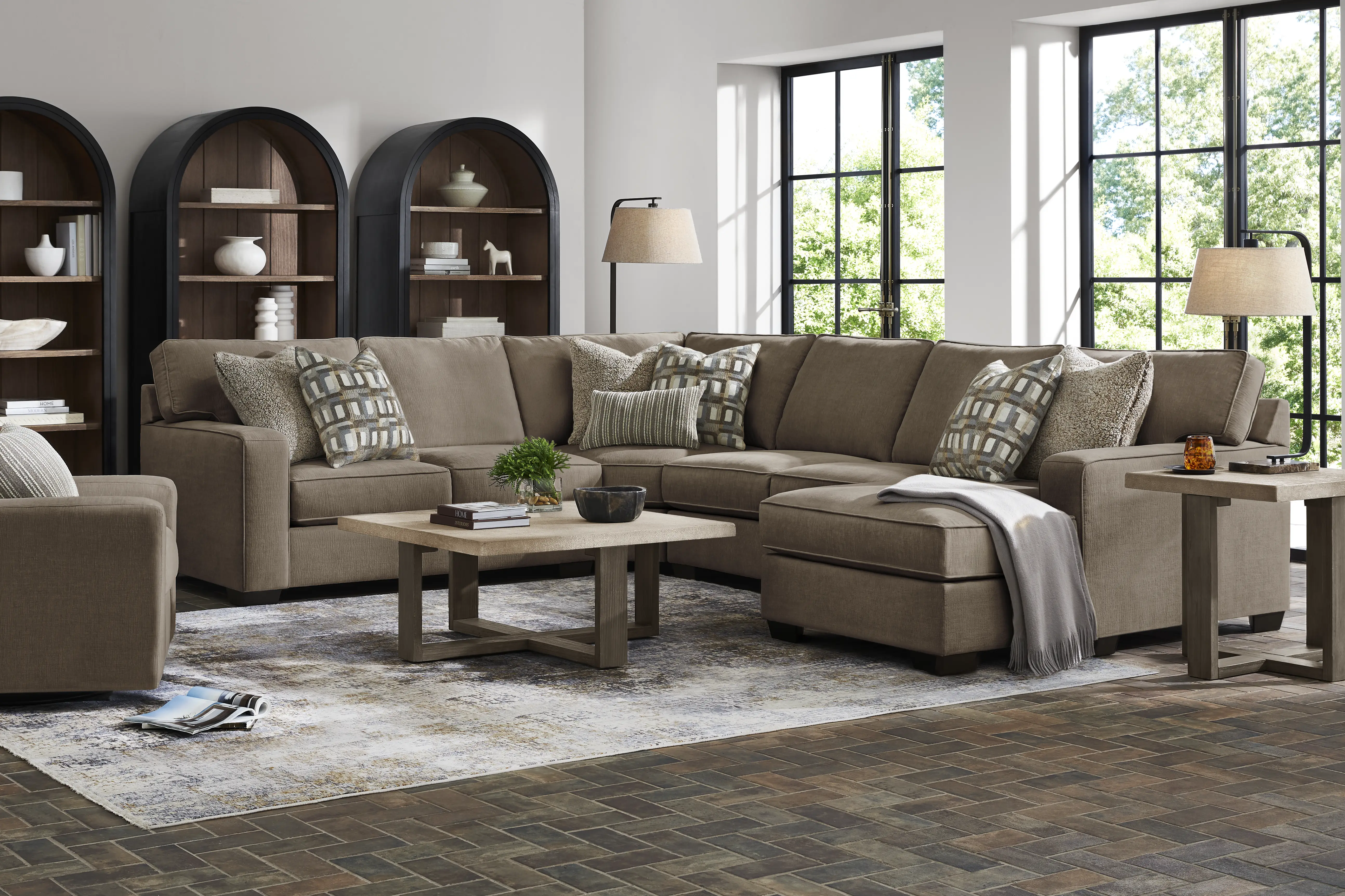 Haskins Brown 3 Pc Sectional - Thumbnail - Image 2