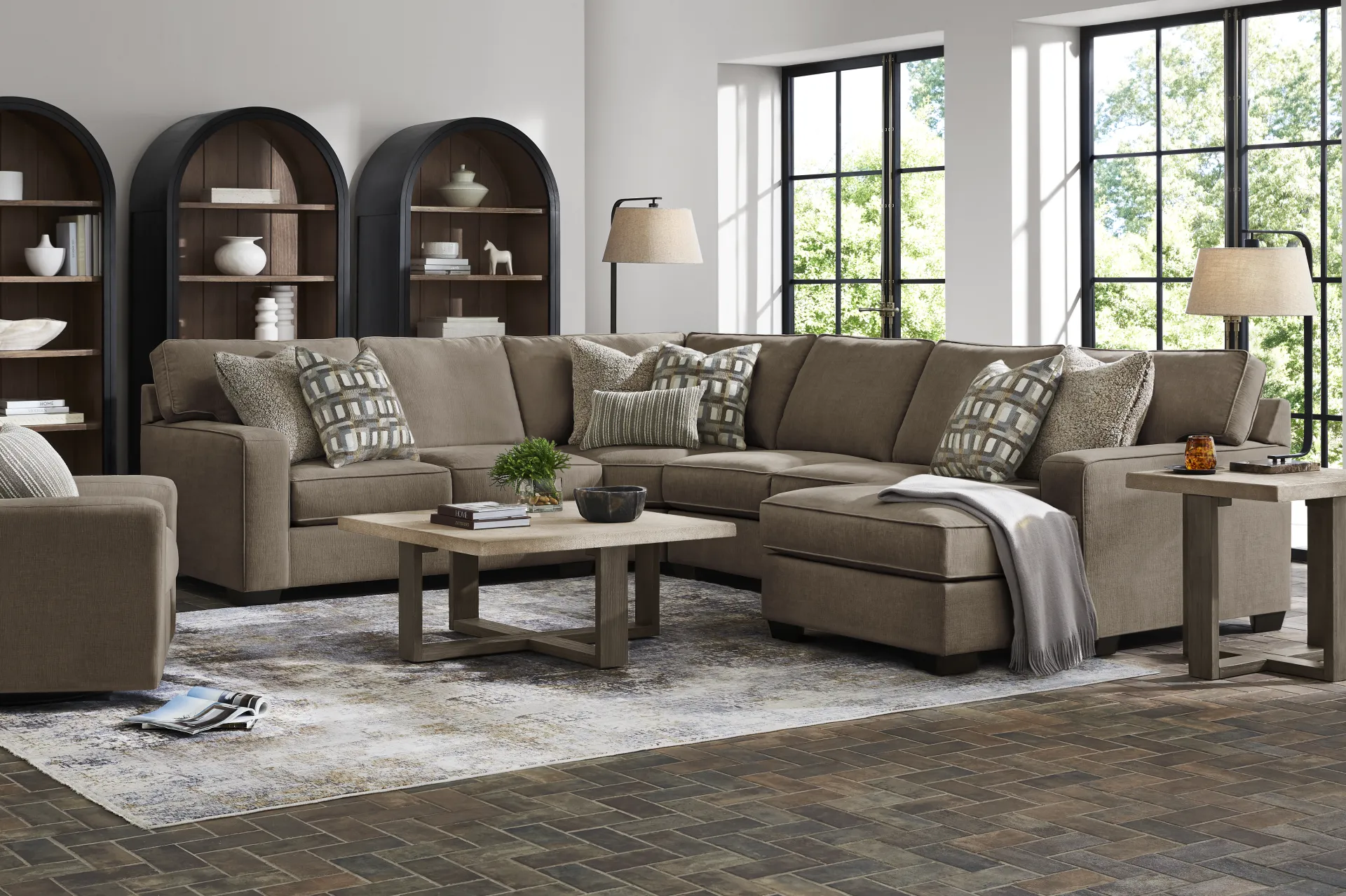 Haskins Brown 3 Pc Sectional - Image 2