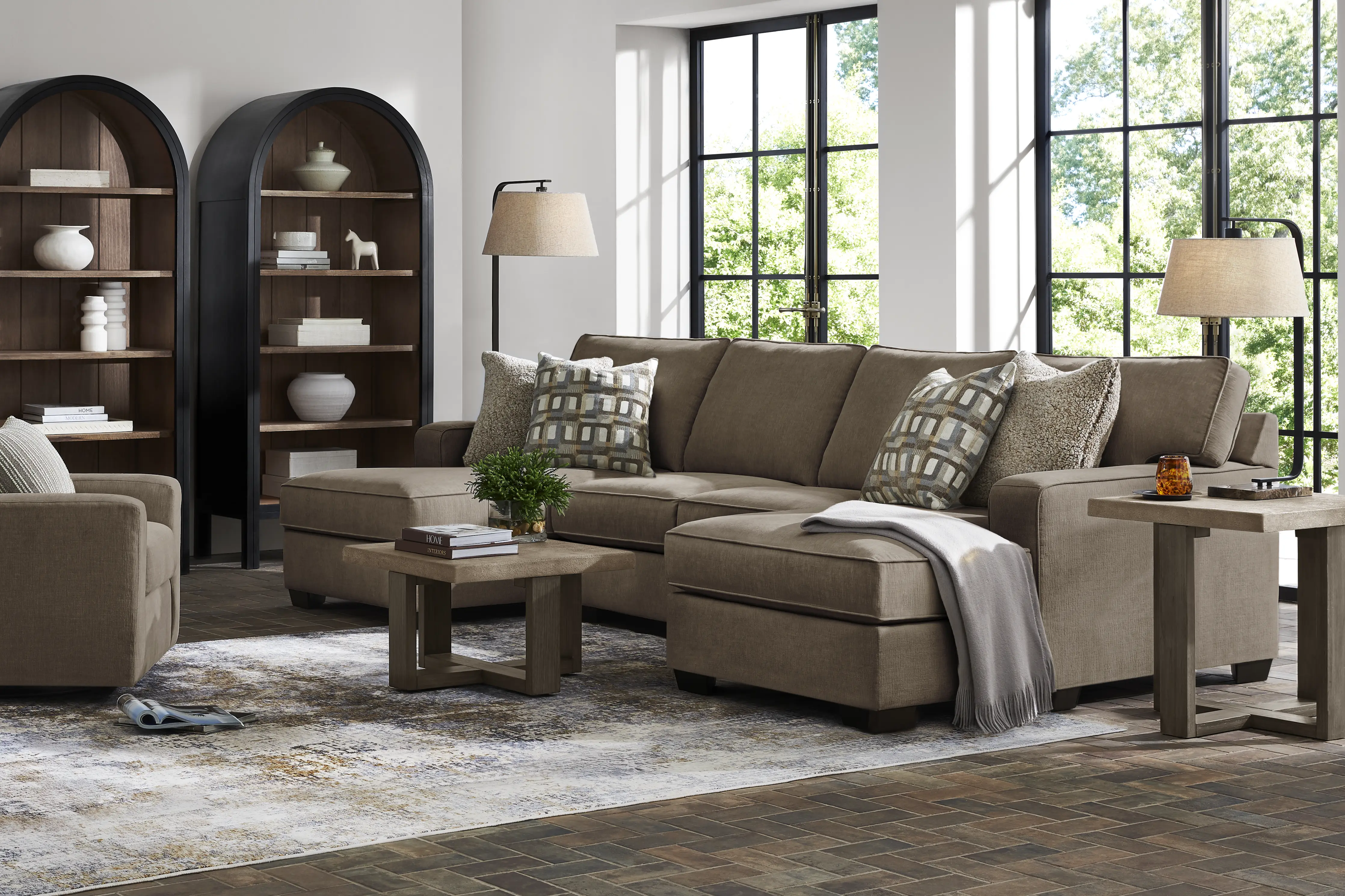 Haskins Brown 2 Pc Sectional - Thumbnail - Image 2
