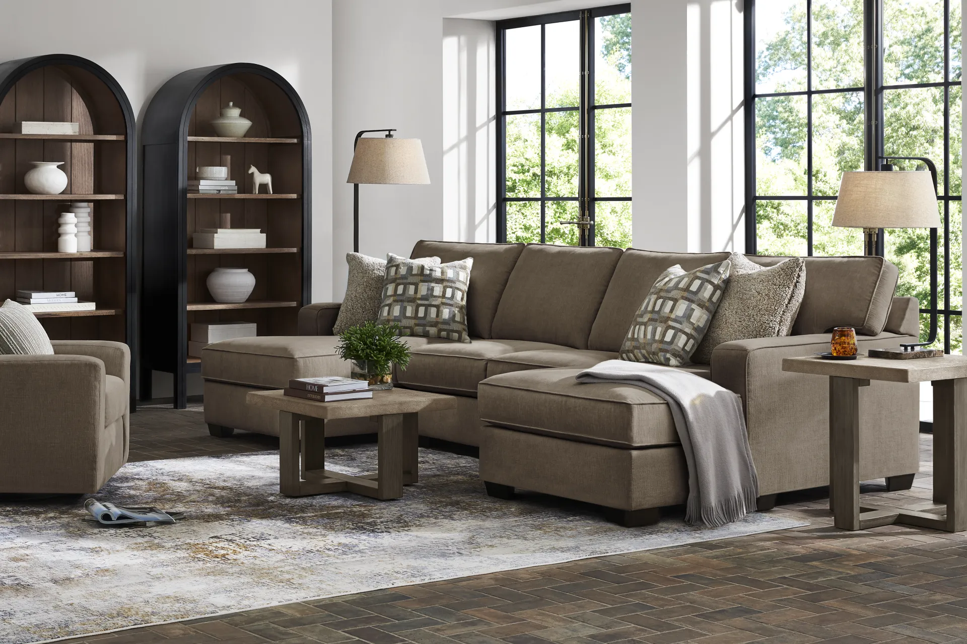 Haskins Brown 2 Pc Sectional - Image 2