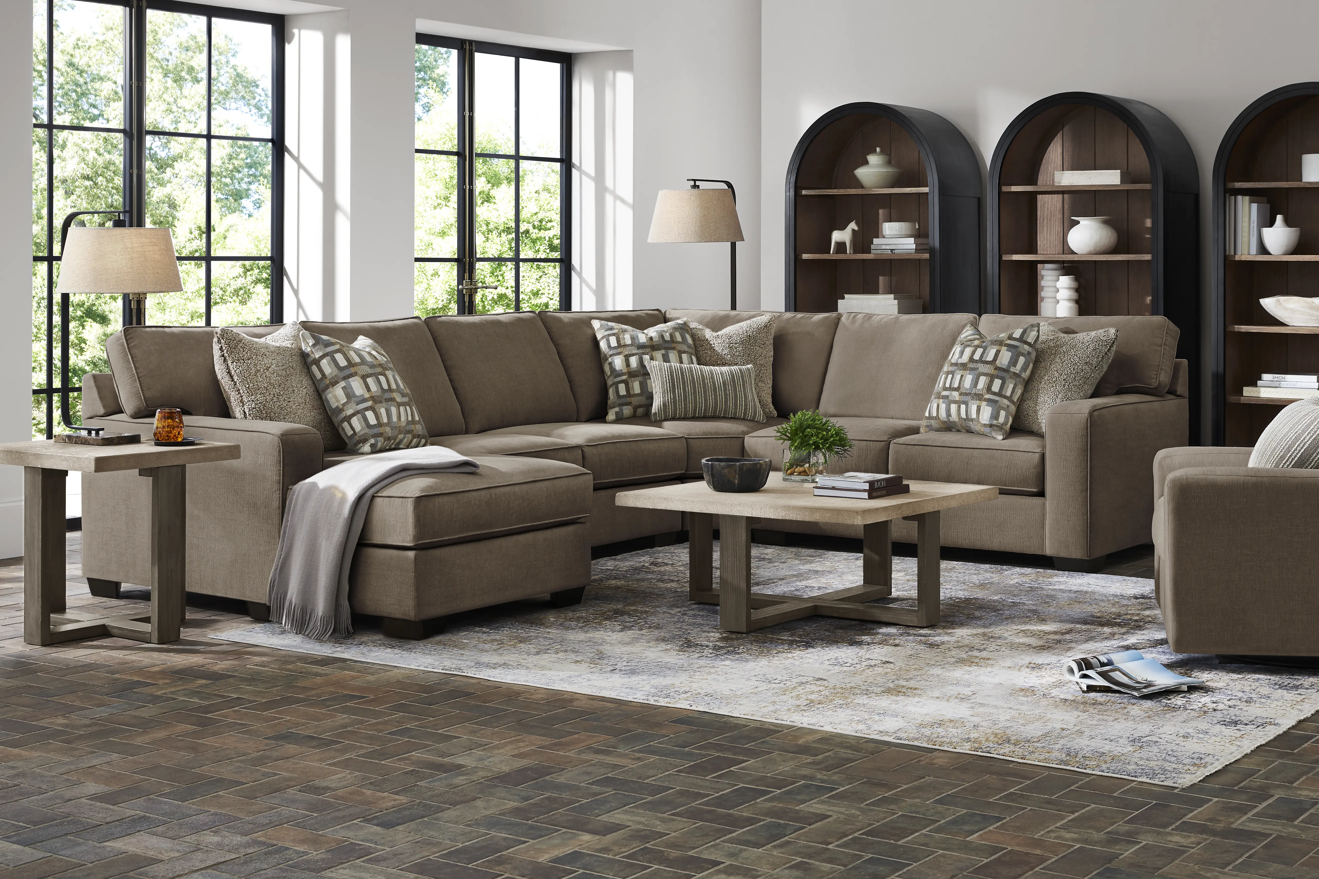 Haskins Brown 3 Pc Sectional - Thumbnail - Image 2