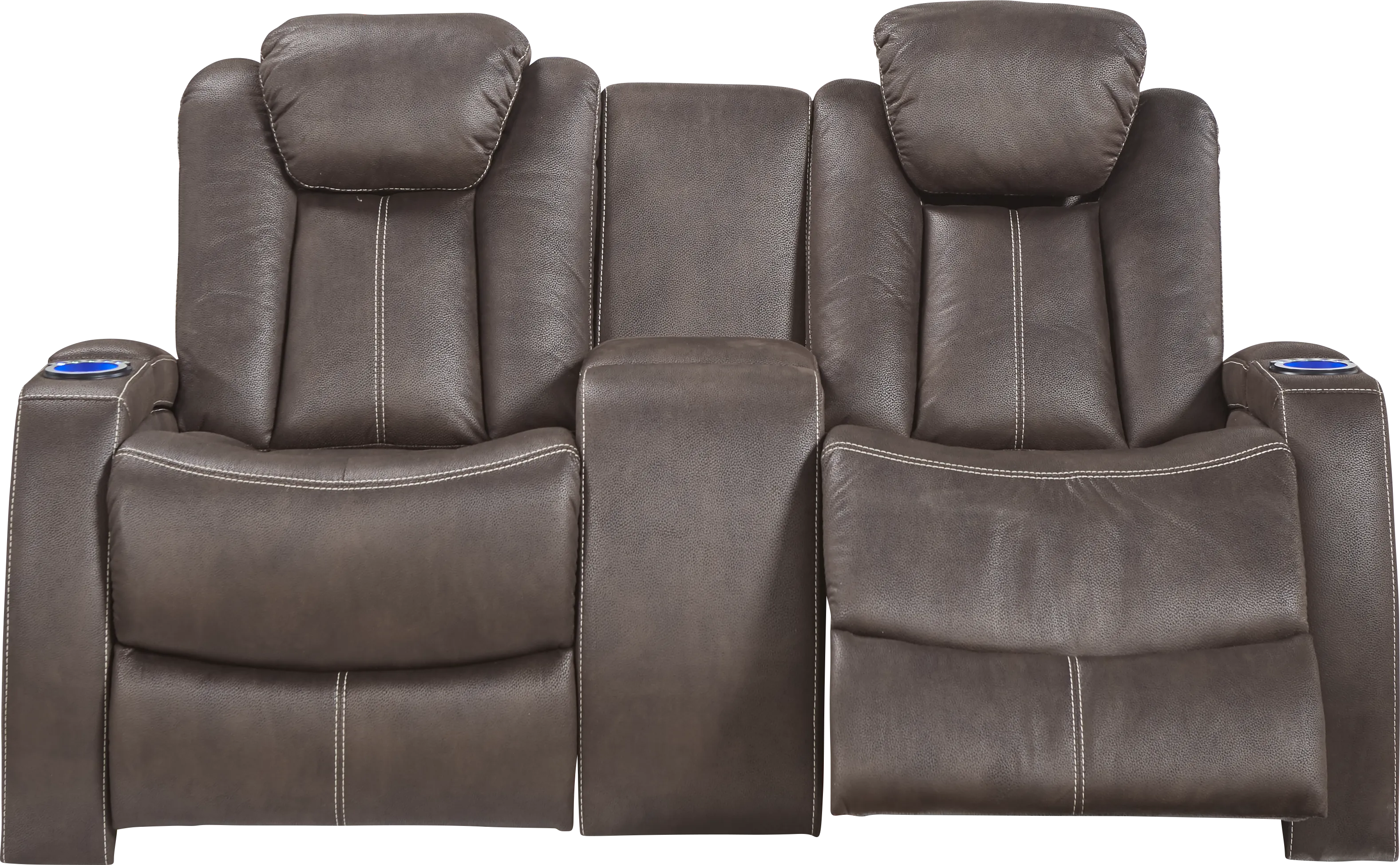 Crestline Brown Dual Power Reclining Console Loveseat - Thumbnail - Image 1