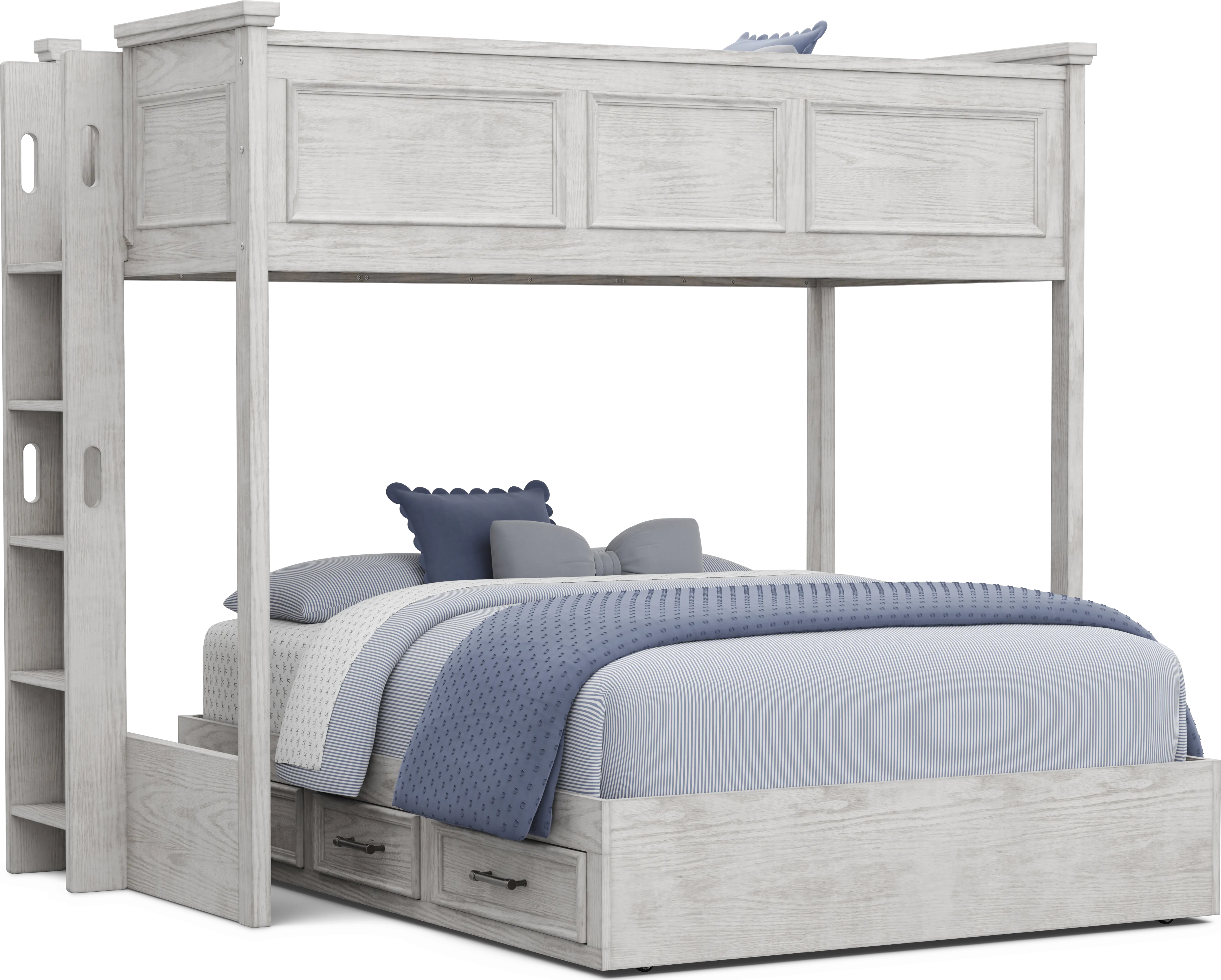 Kids Canyon Lake 2.0 Ash Gray Twin/Full Bunk Bed - Thumbnail - Image 1