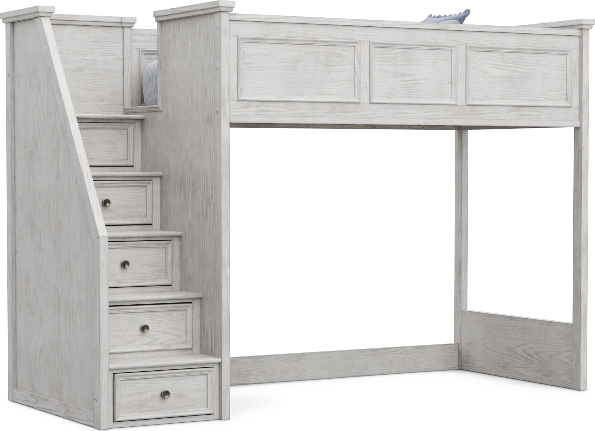 Kids Canyon Lake 2.0 Ash Gray Twin Step Loft Bed