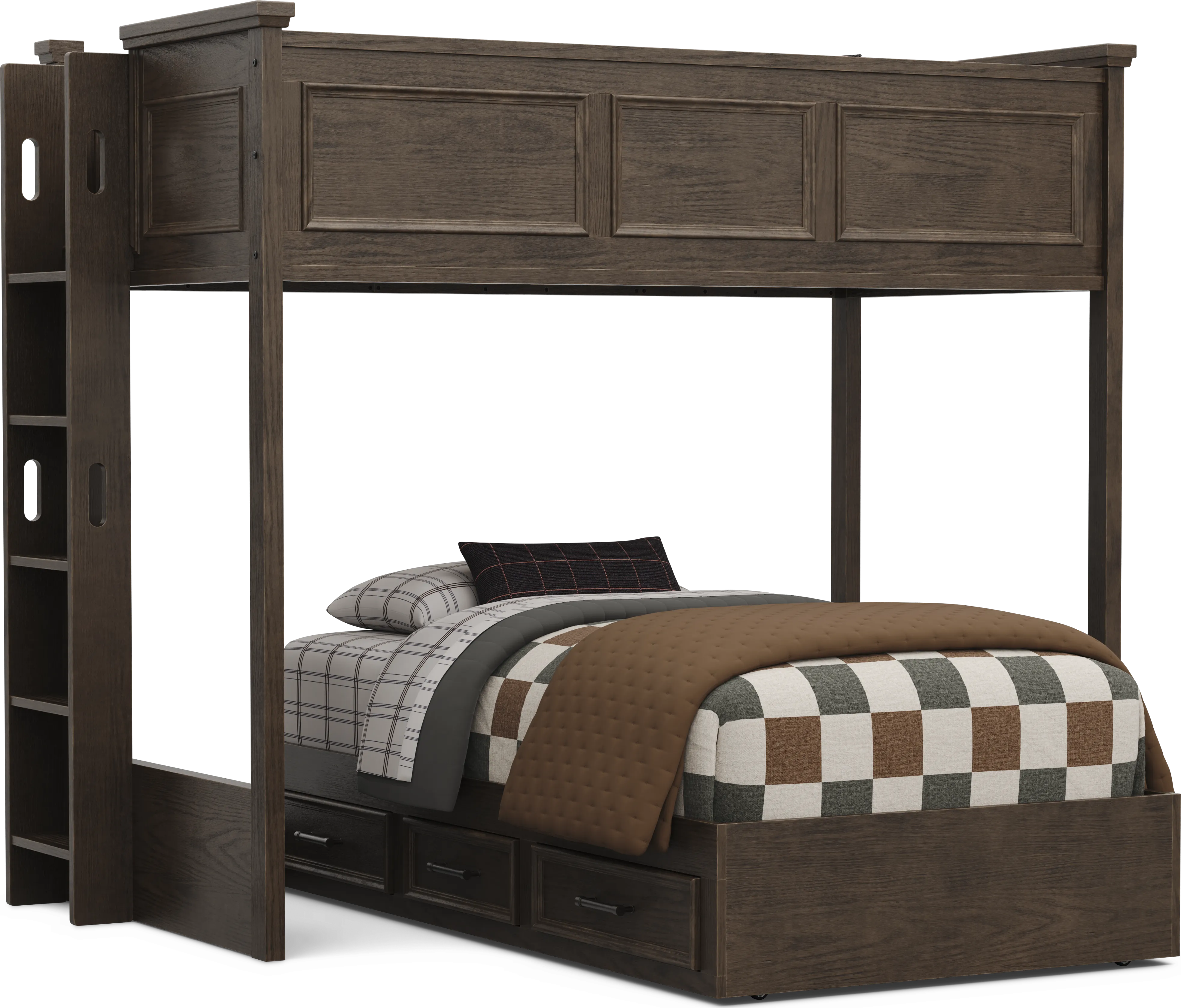 Kids Canyon Lake 2.0 Java Twin/Twin Bunk Bed - Thumbnail - Image 1