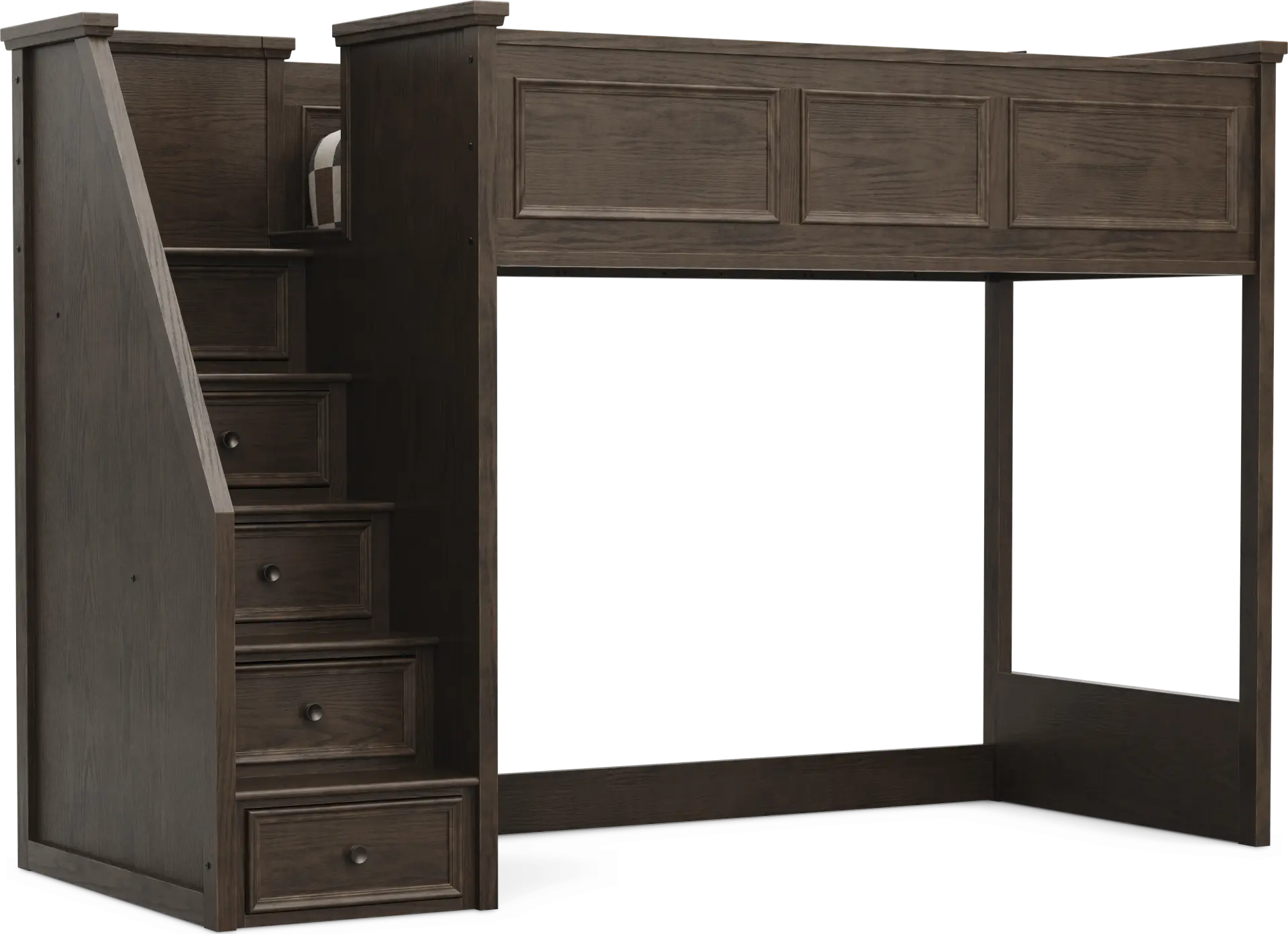 Kids Canyon Lake 2.0 Java Twin Step Loft Bed