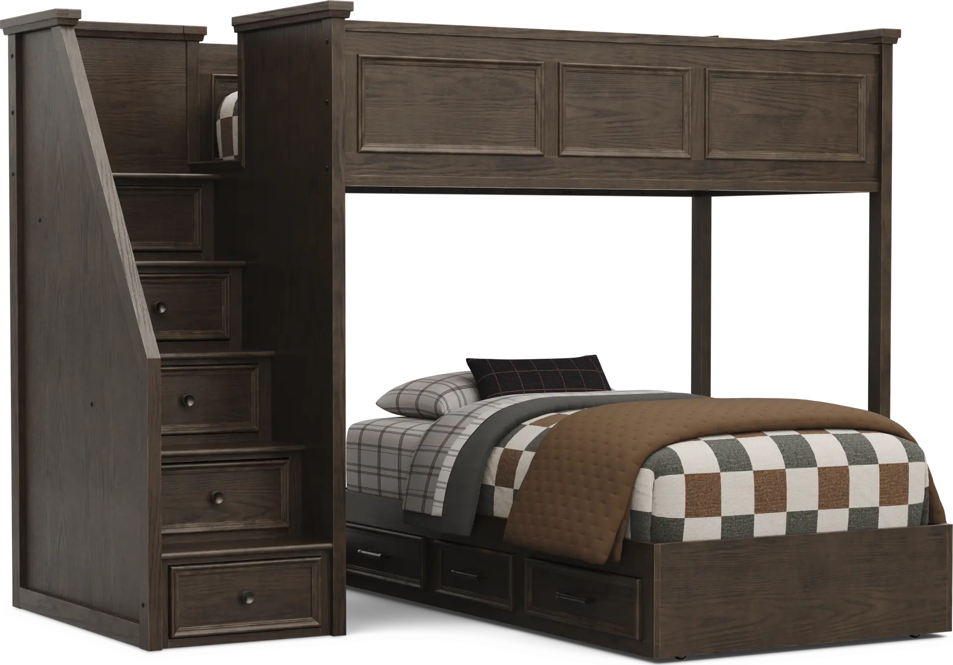 Kids Canyon Lake 2.0 Java Twin/Twin Step Bunk Bed