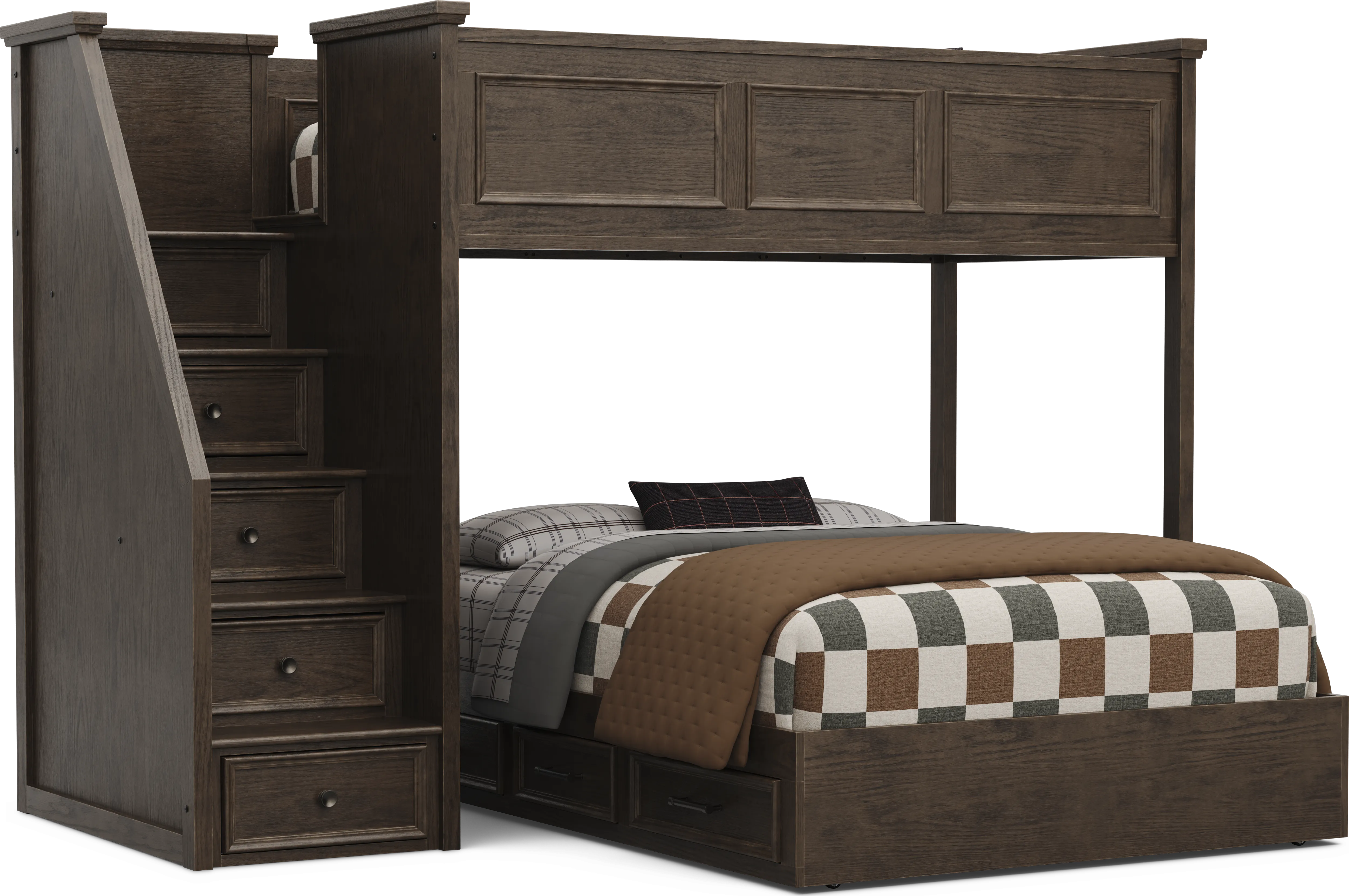 Kids Canyon Lake 2.0 Java Twin/Full Step Bunk Bed - Thumbnail - Image 1