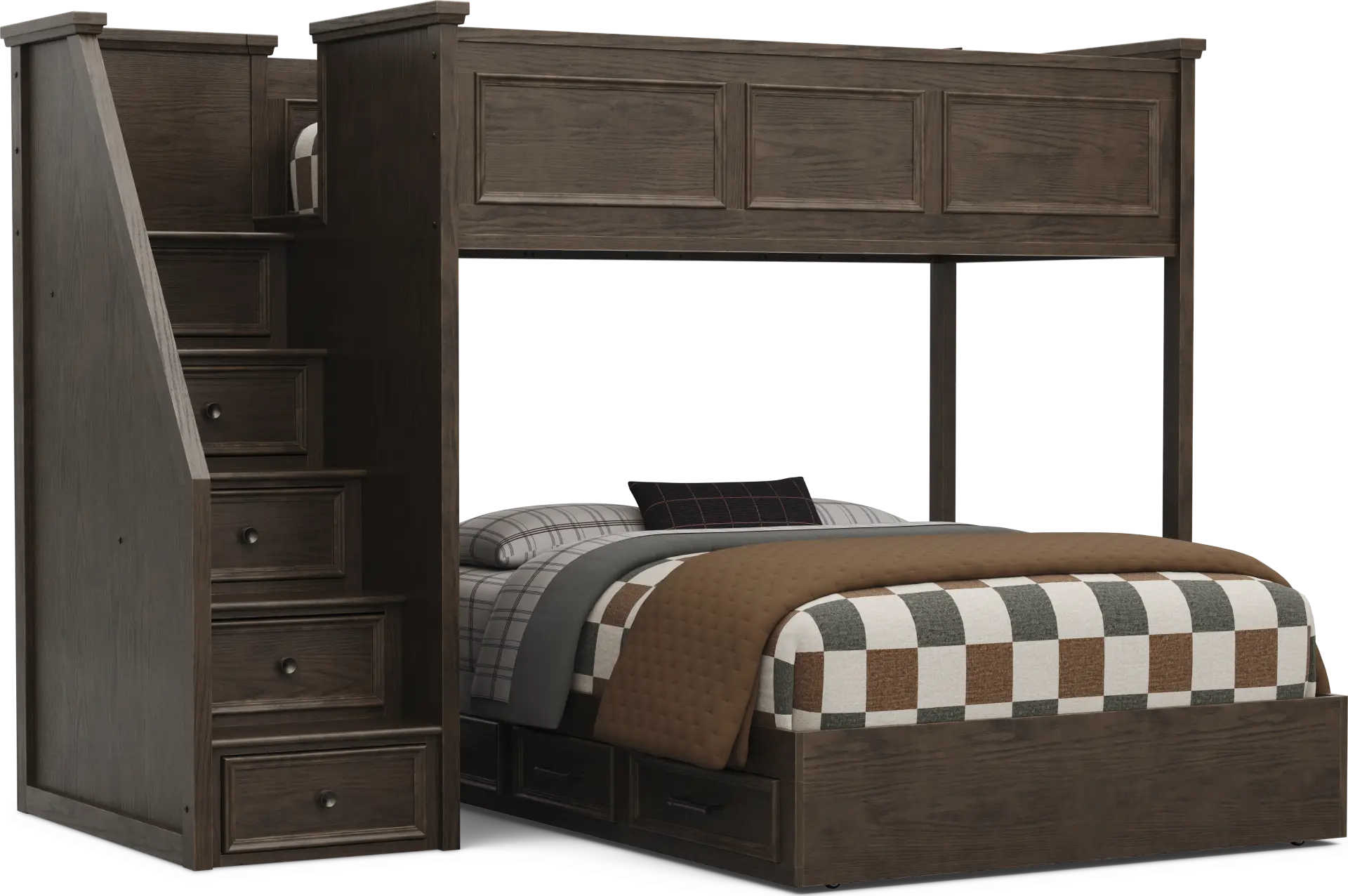 Kids Canyon Lake 2.0 Java Twin/Full Step Bunk Bed