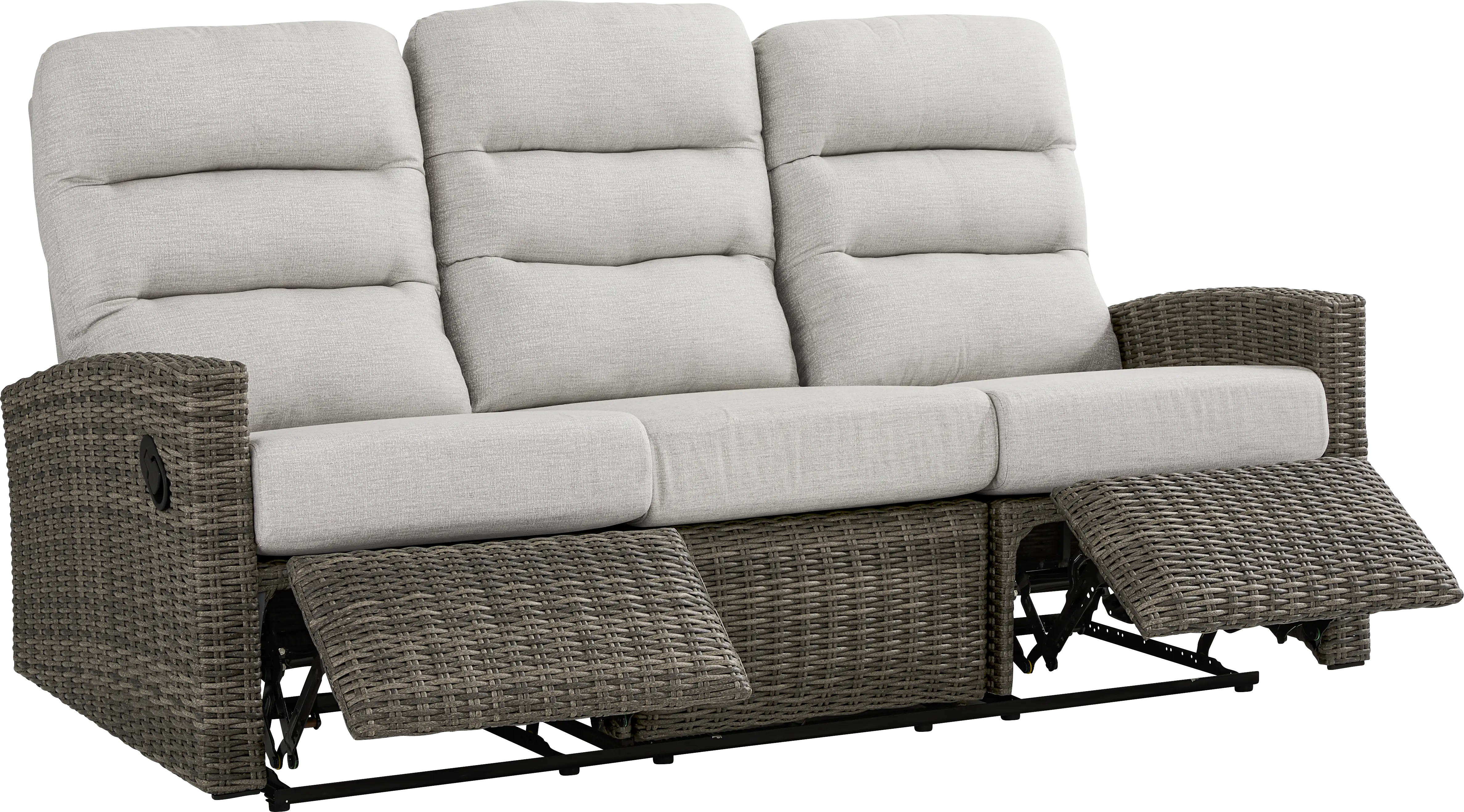 Ria Driftwood 3 Pc Outdoor Seating Set with Gray Cushions - Thumbnail - Image 2
