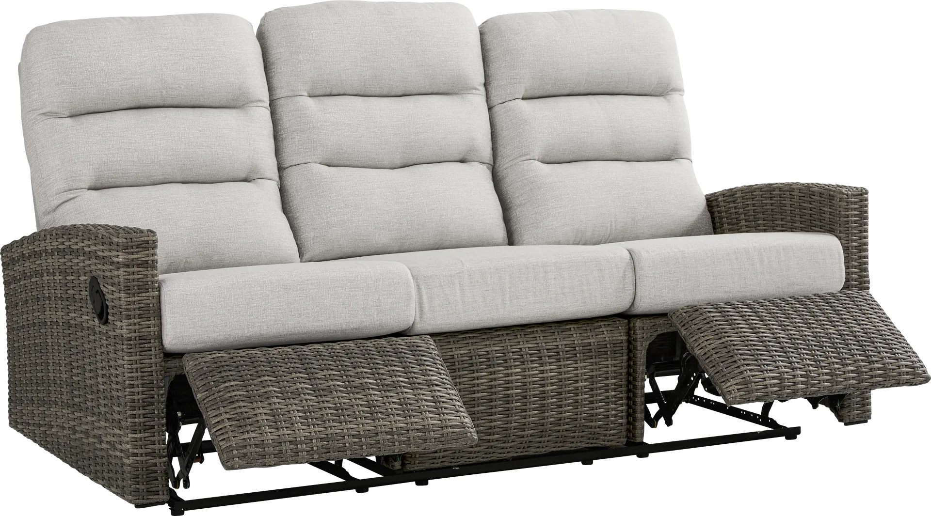 Ria Driftwood 3 Pc Outdoor Seating Set with Gray Cushions - Image 2