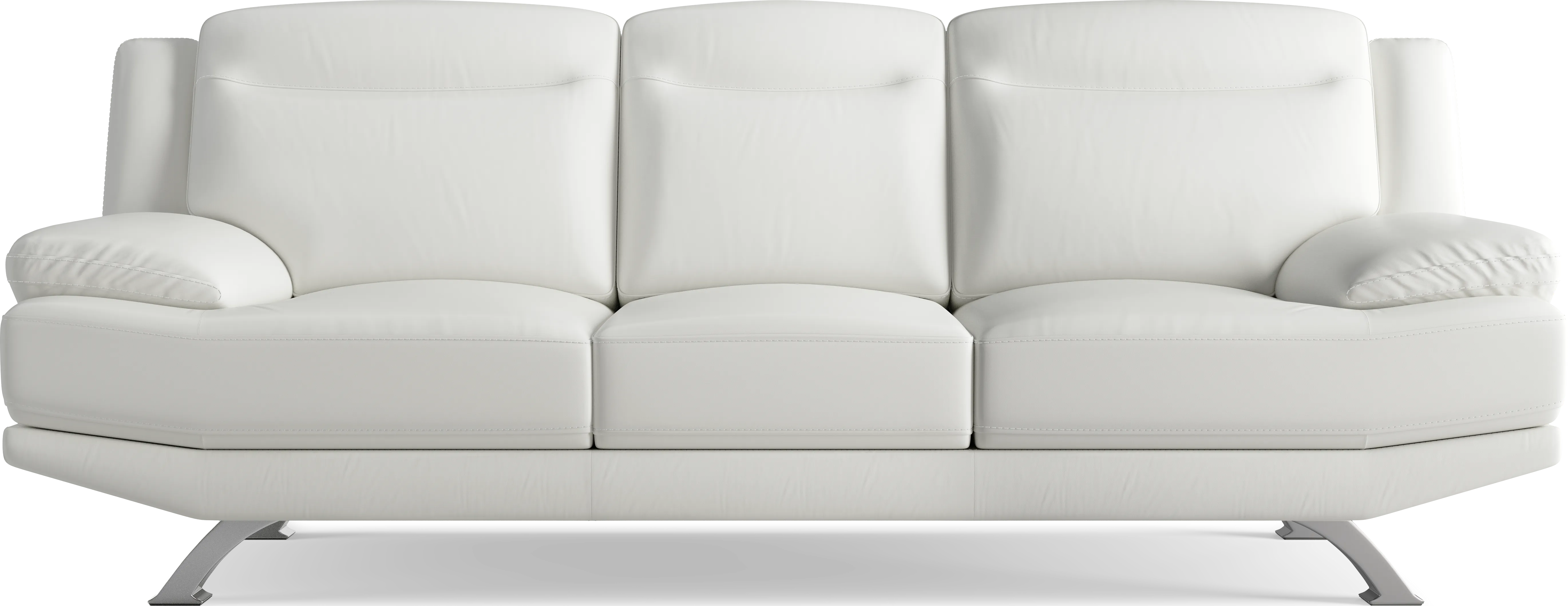 Zamora White Leather 7 Pc Living Room - Image 2