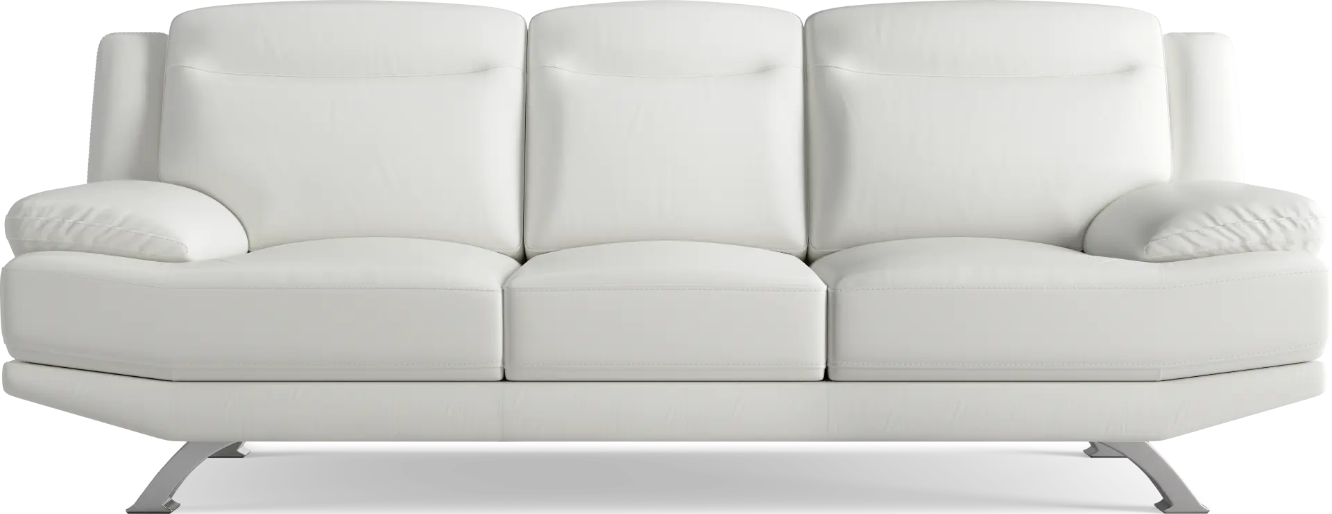 Zamora White Leather Sofa