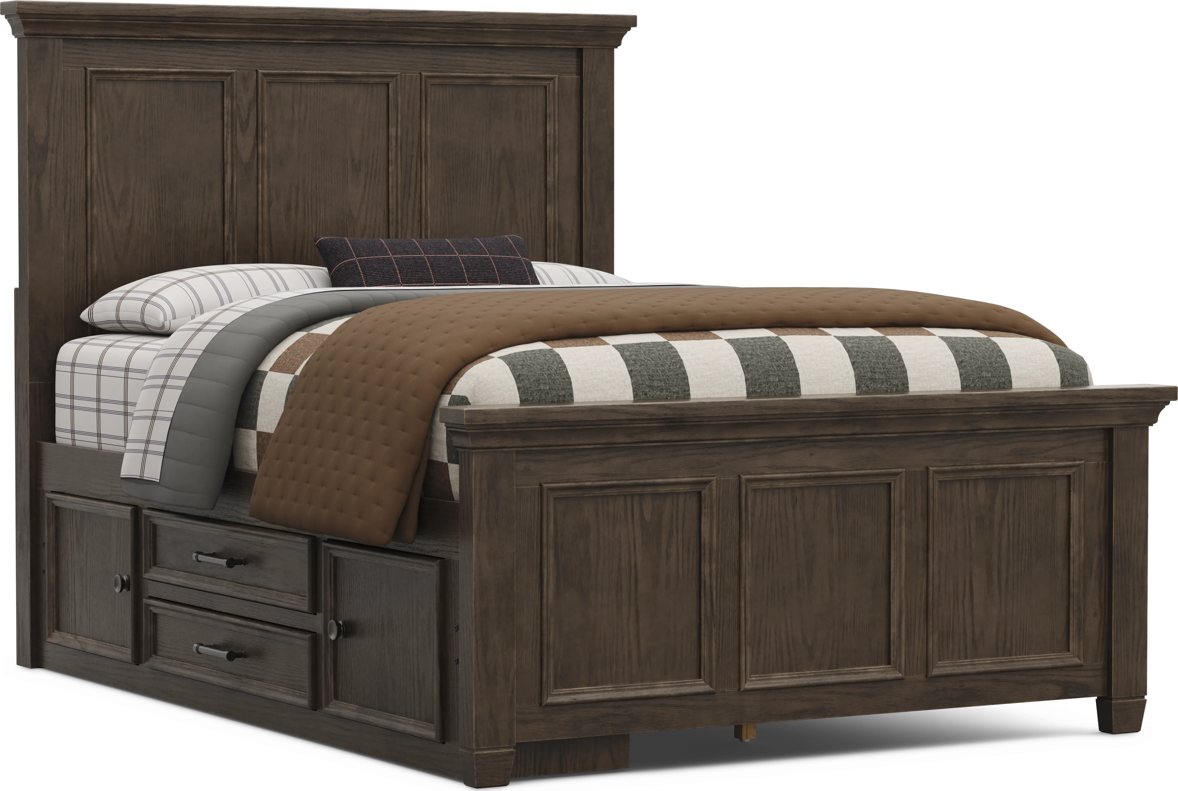 Kids Canyon Lake 2.0 Java Full Panel Bedroom with Storage Side Rail - Thumbnail - Image 2