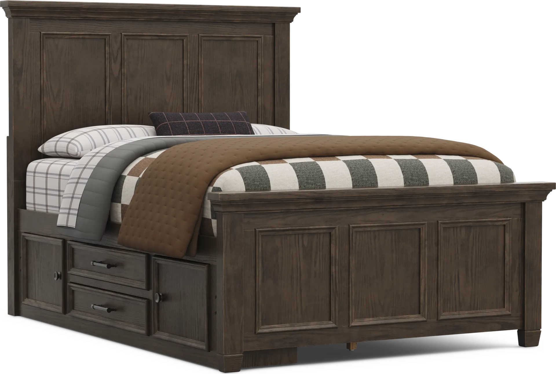 Kids Canyon Lake 2.0 Java Full Panel Bed with Storage Side Rail - Image 2