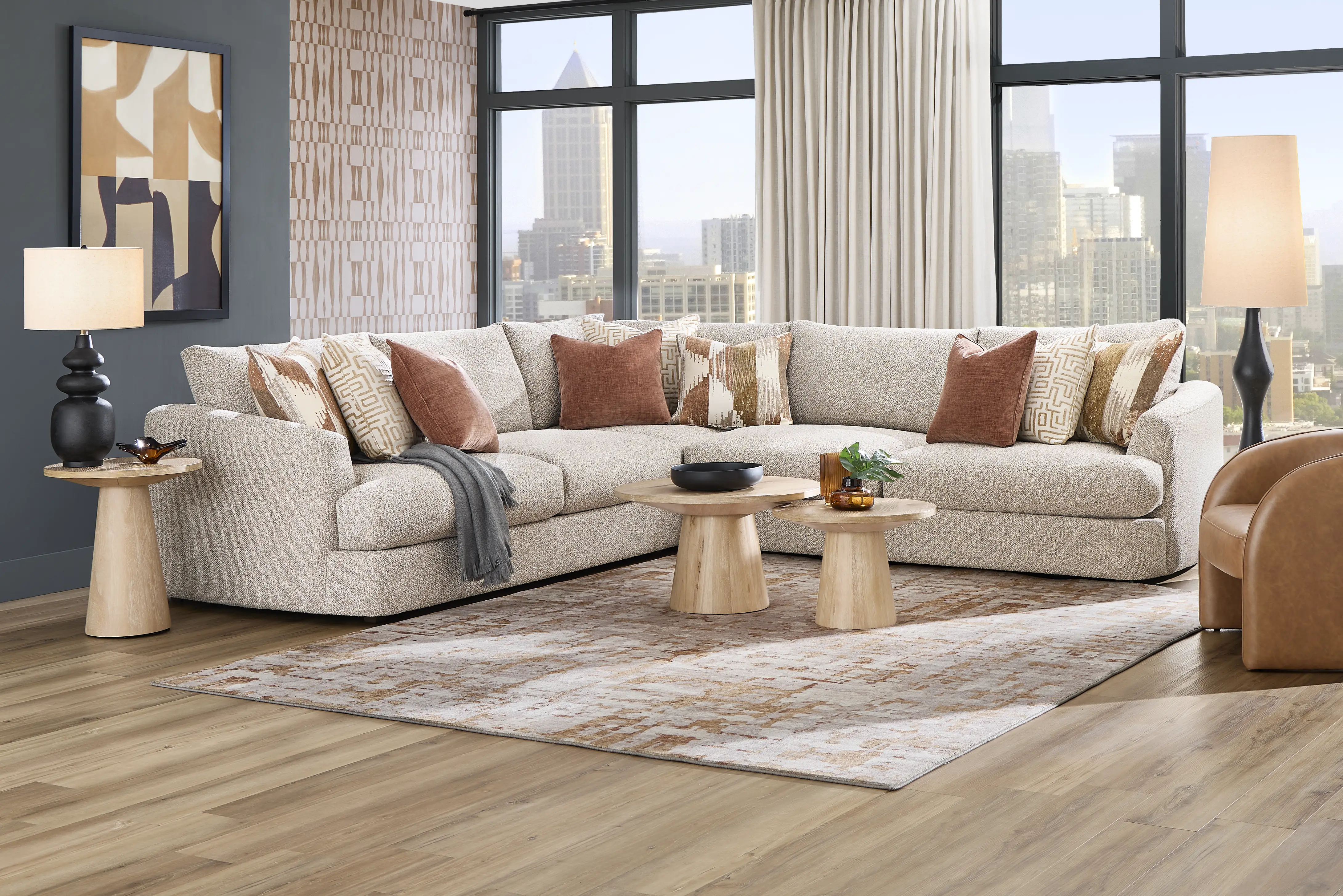 Carmelo Oatmeal 3 Pc Sectional - Thumbnail - Image 1