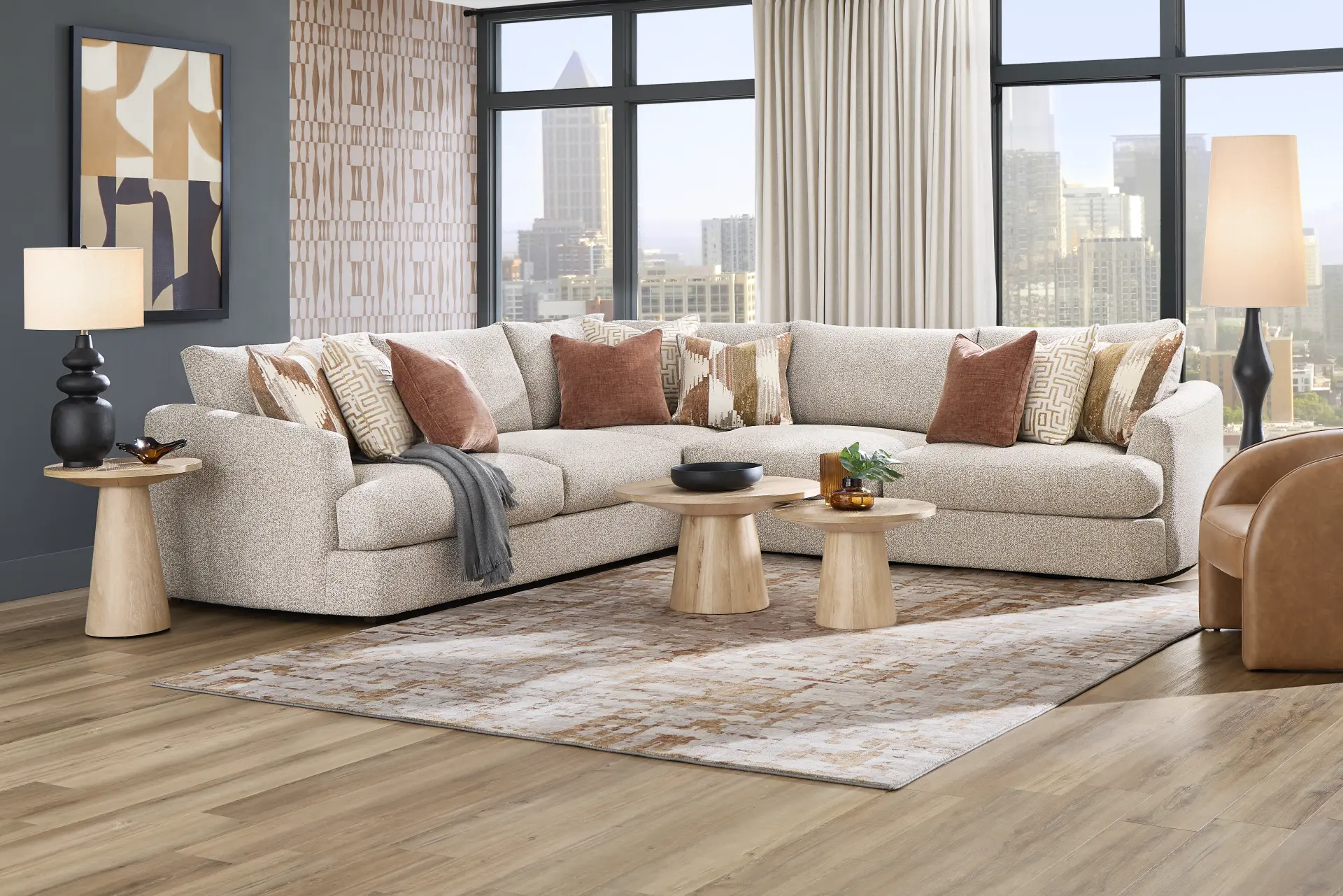 Carmelo Oatmeal 3 Pc Sectional