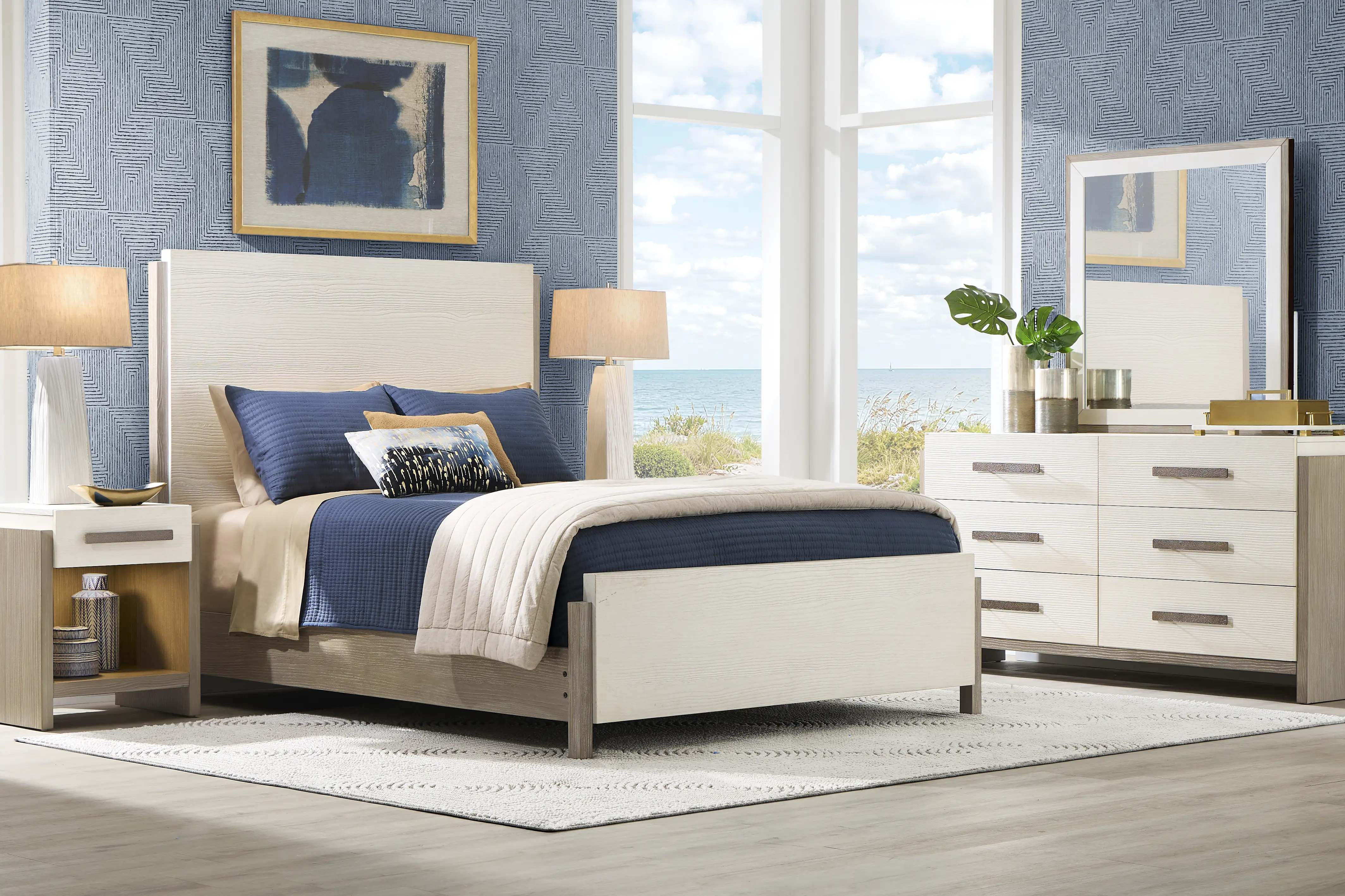 Carmen Villa White 3 Pc King Panel Bed - Image 2