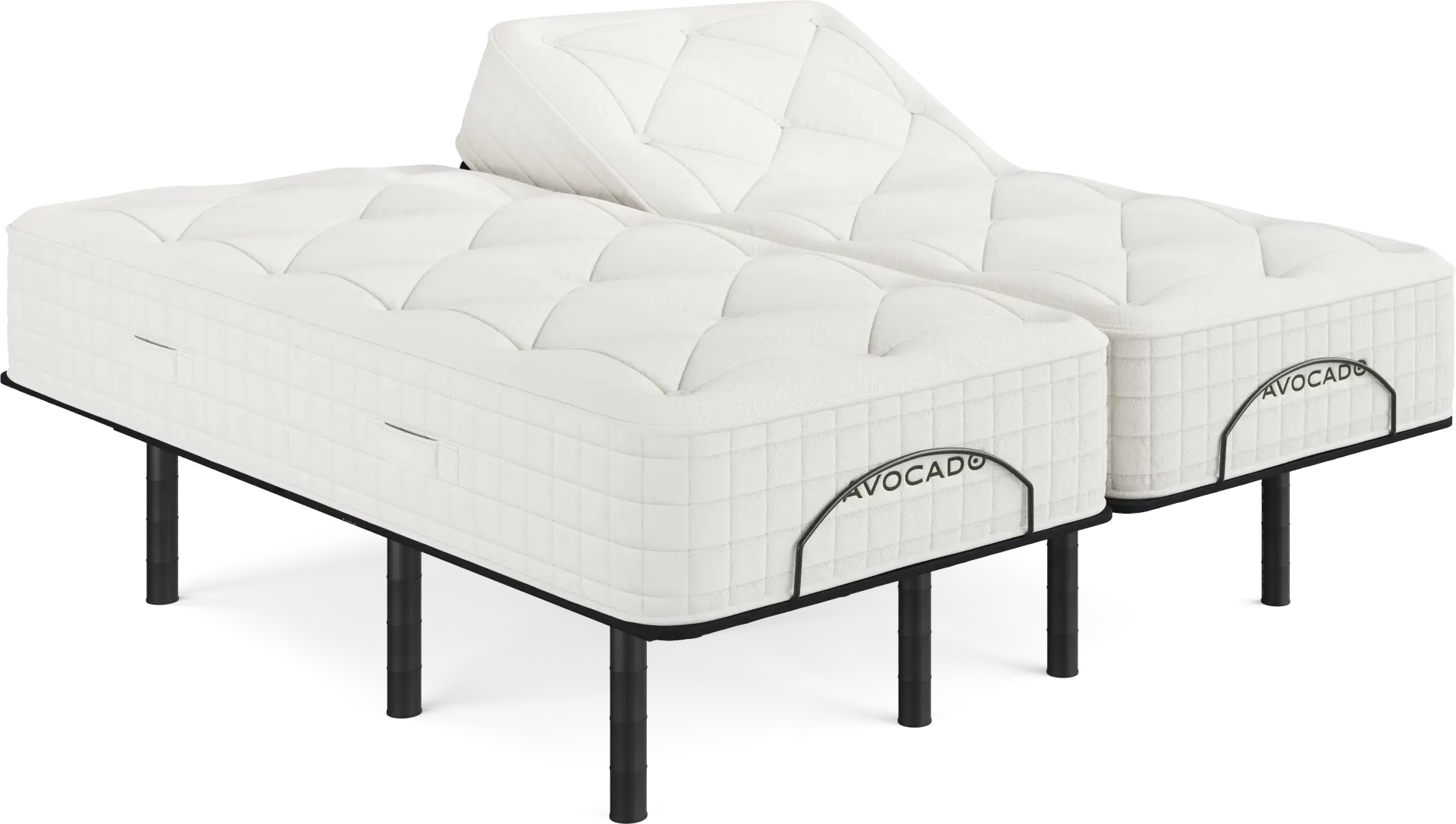 Avocado Luxury Organic Tight Top Split King Mattress with Head Up Only Base