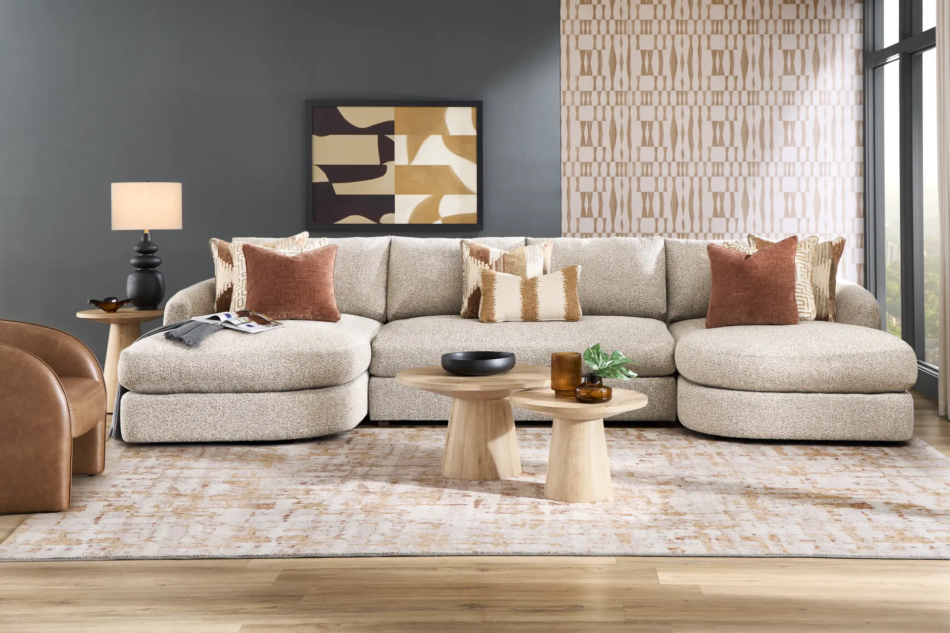 Carmelo Oatmeal 3 Pc Sectional