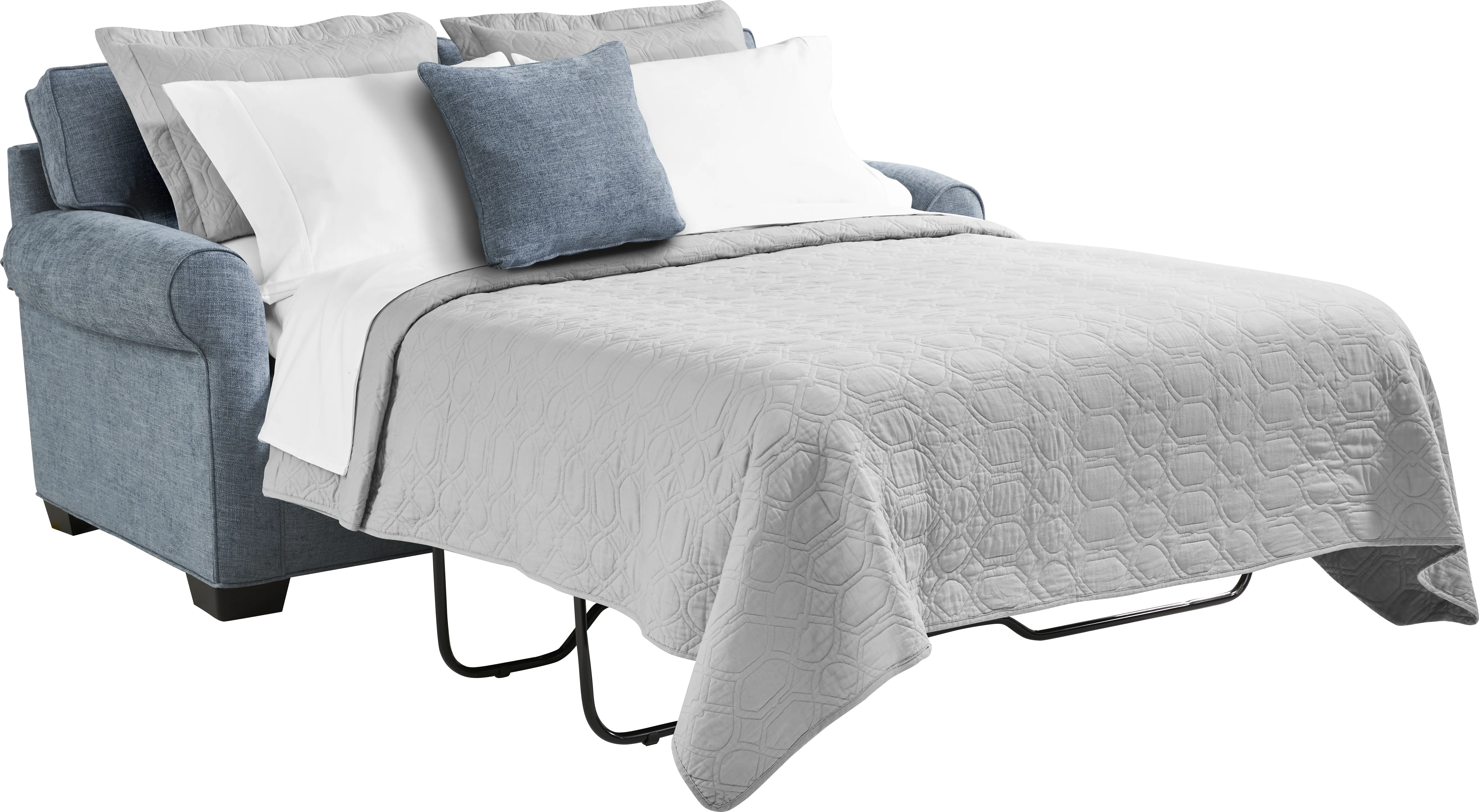 Bellingham Chambray Textured Chenille Gel Foam Sleeper Loveseat - Thumbnail - Image 1