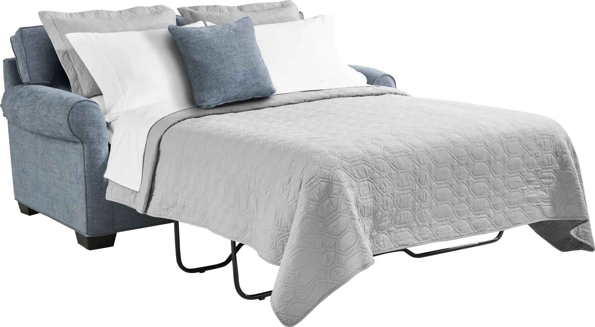 Bellingham Chambray Textured Chenille Gel Foam Sleeper Loveseat - Image 1