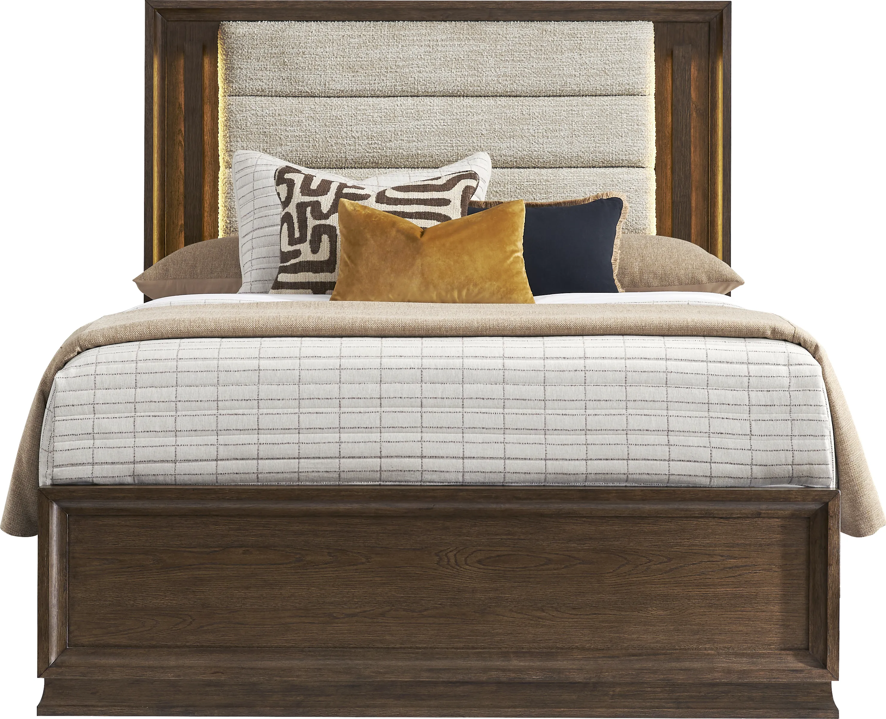 Maguire Brown 5 Pc Queen Upholstered Bedroom - Thumbnail - Image 2